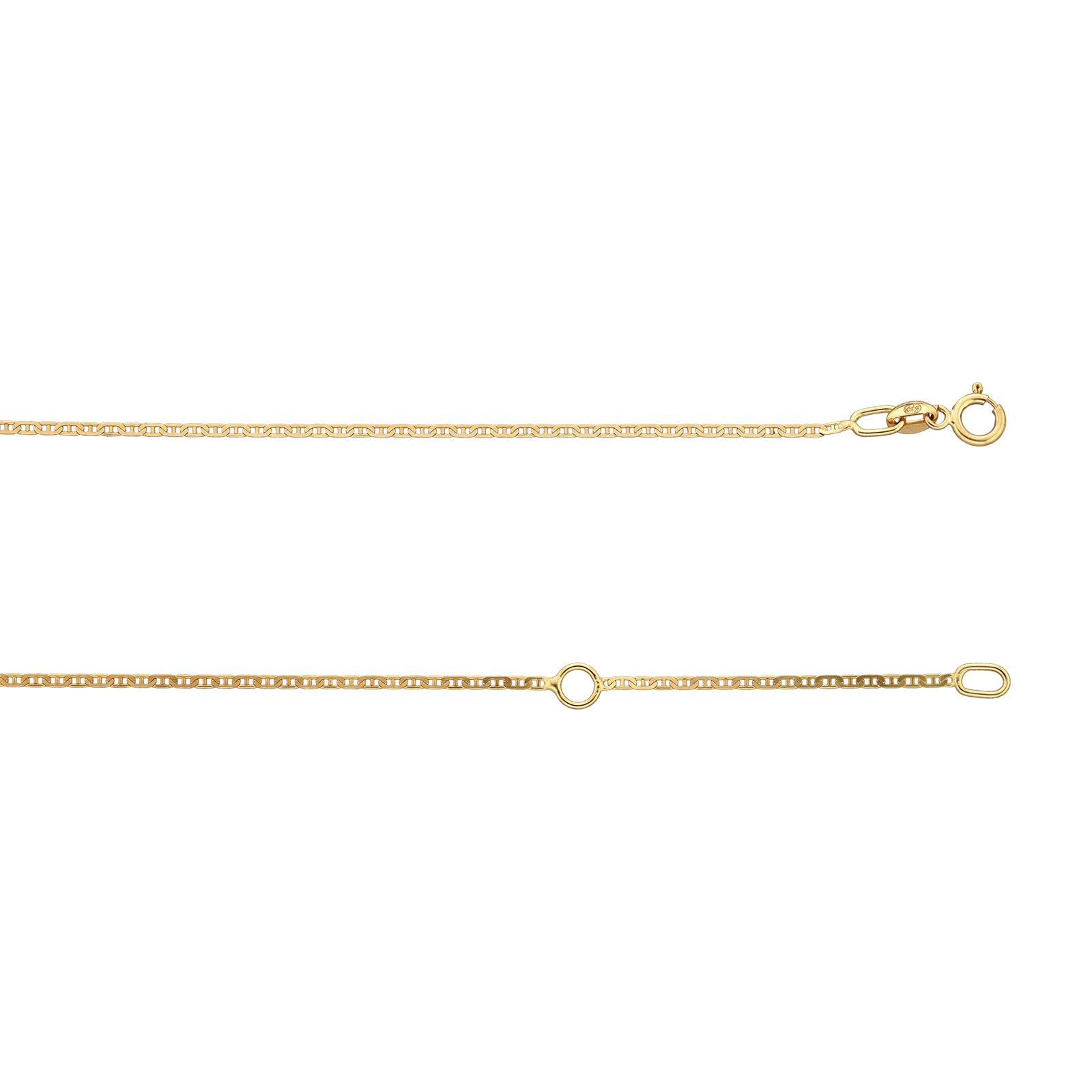 Collier marine battue 1.1mm 45cm avec réglable à 42 centimètres