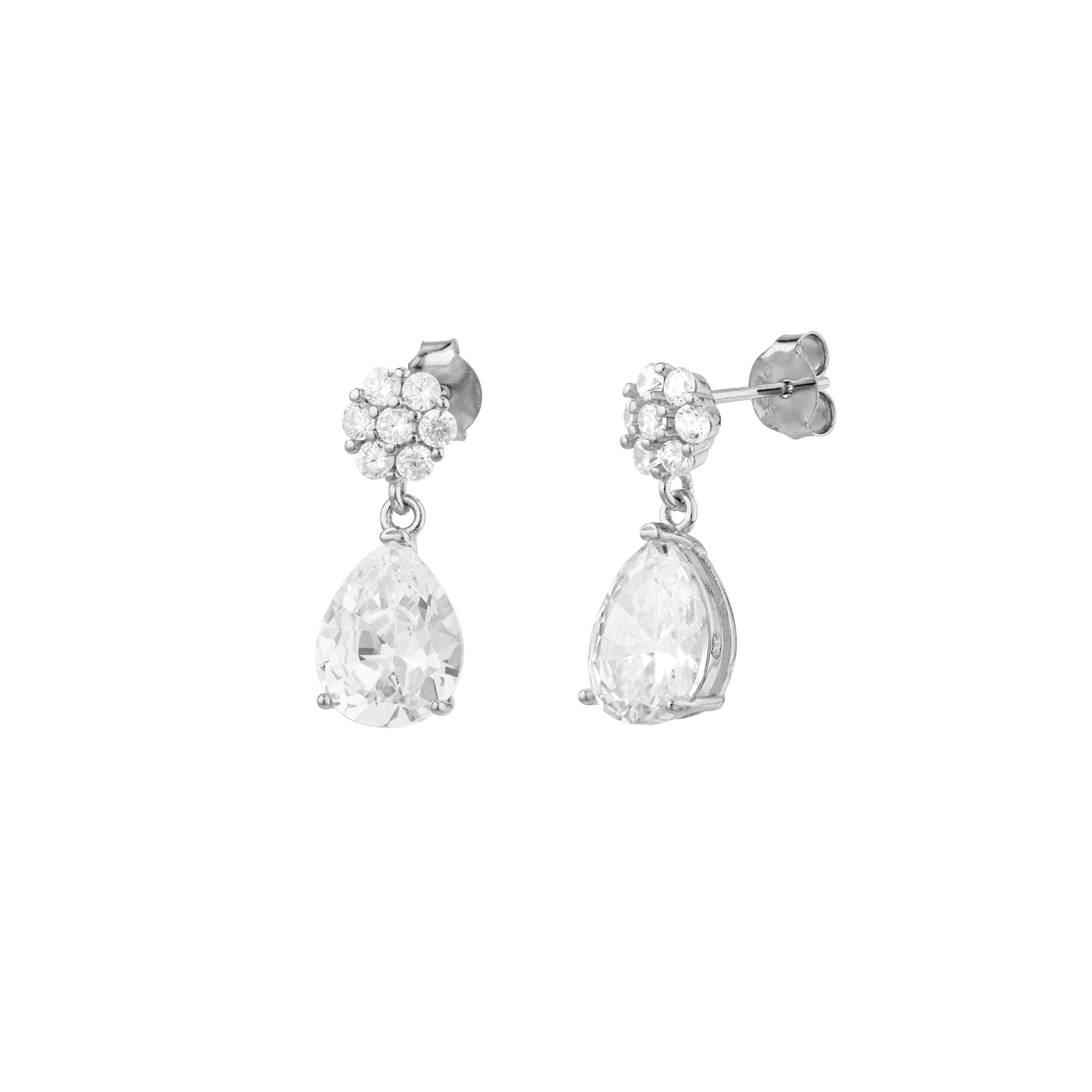 Boucles d'Oreilles Argent Pendentif fantaisie Oxyde de Zirconium