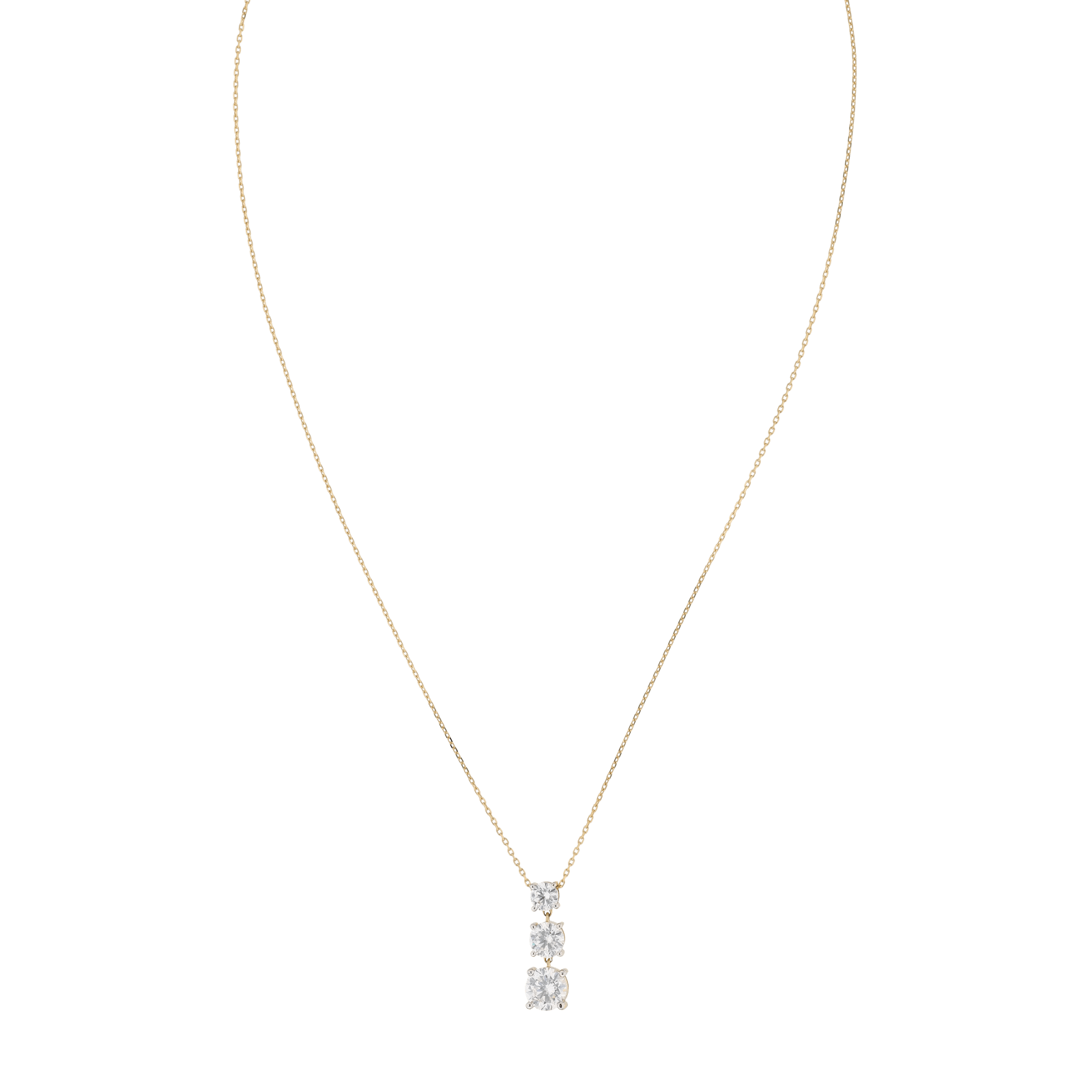 Collier Pendentif 3 Oxyde de Zirconium dégradées 42 centimètres