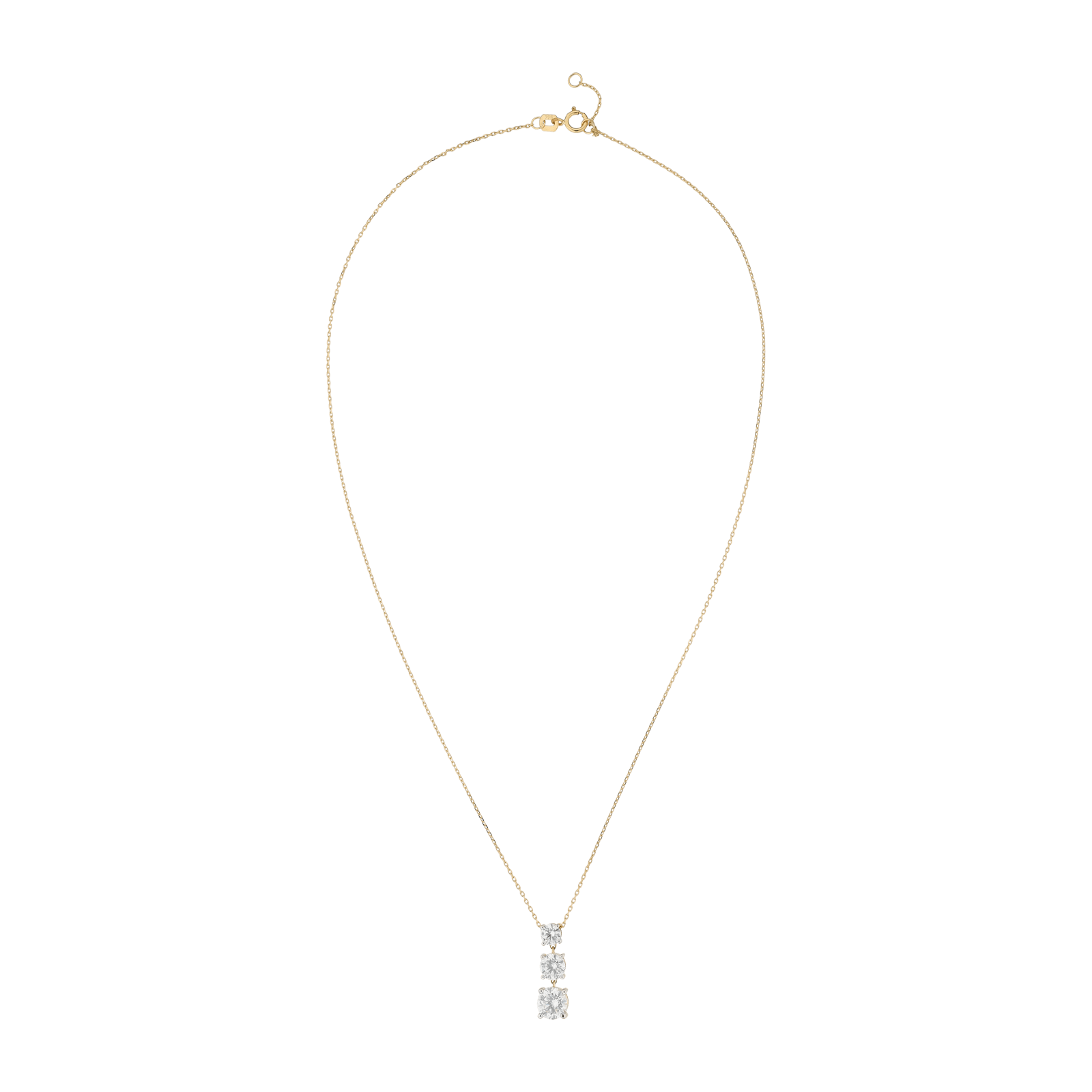 Collier Pendentif 3 Oxyde de Zirconium dégradées 42 centimètres