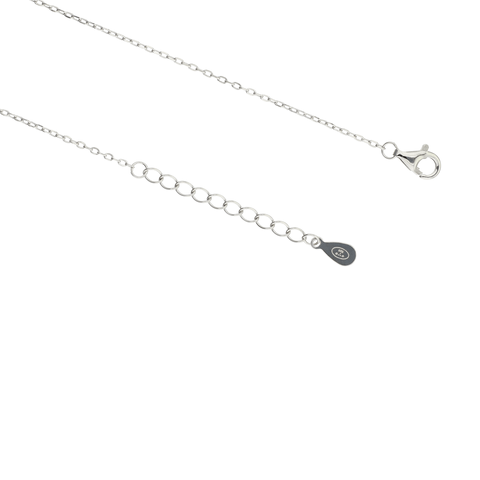 Collier Argent coeur ajouré Oxyde de Zirconium 42 plus 3 centimètres