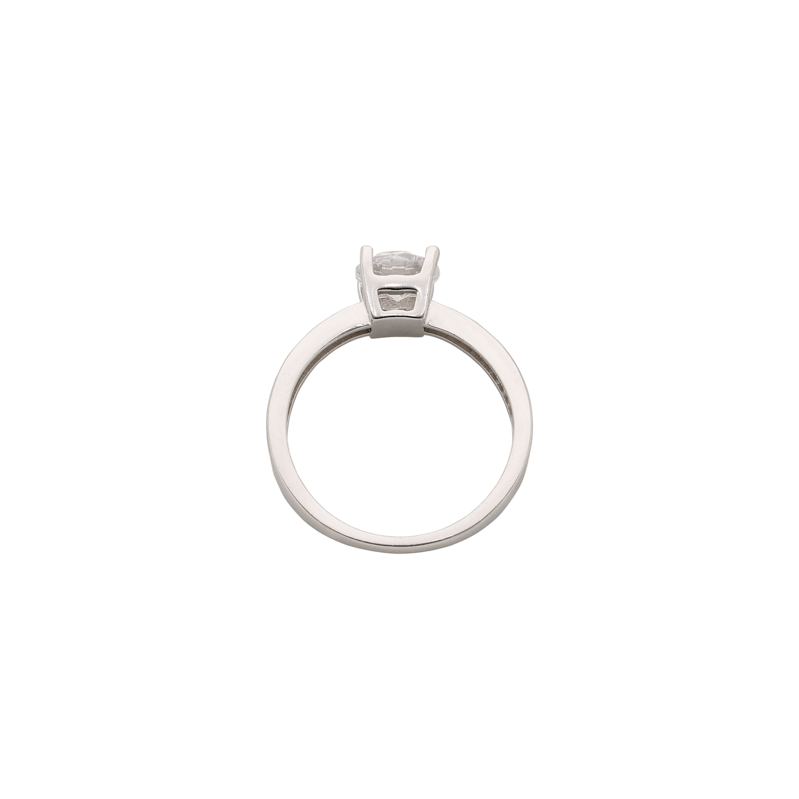 Bague Argent solitaire accompagné Zirconia Cubique Centre 6,5mm