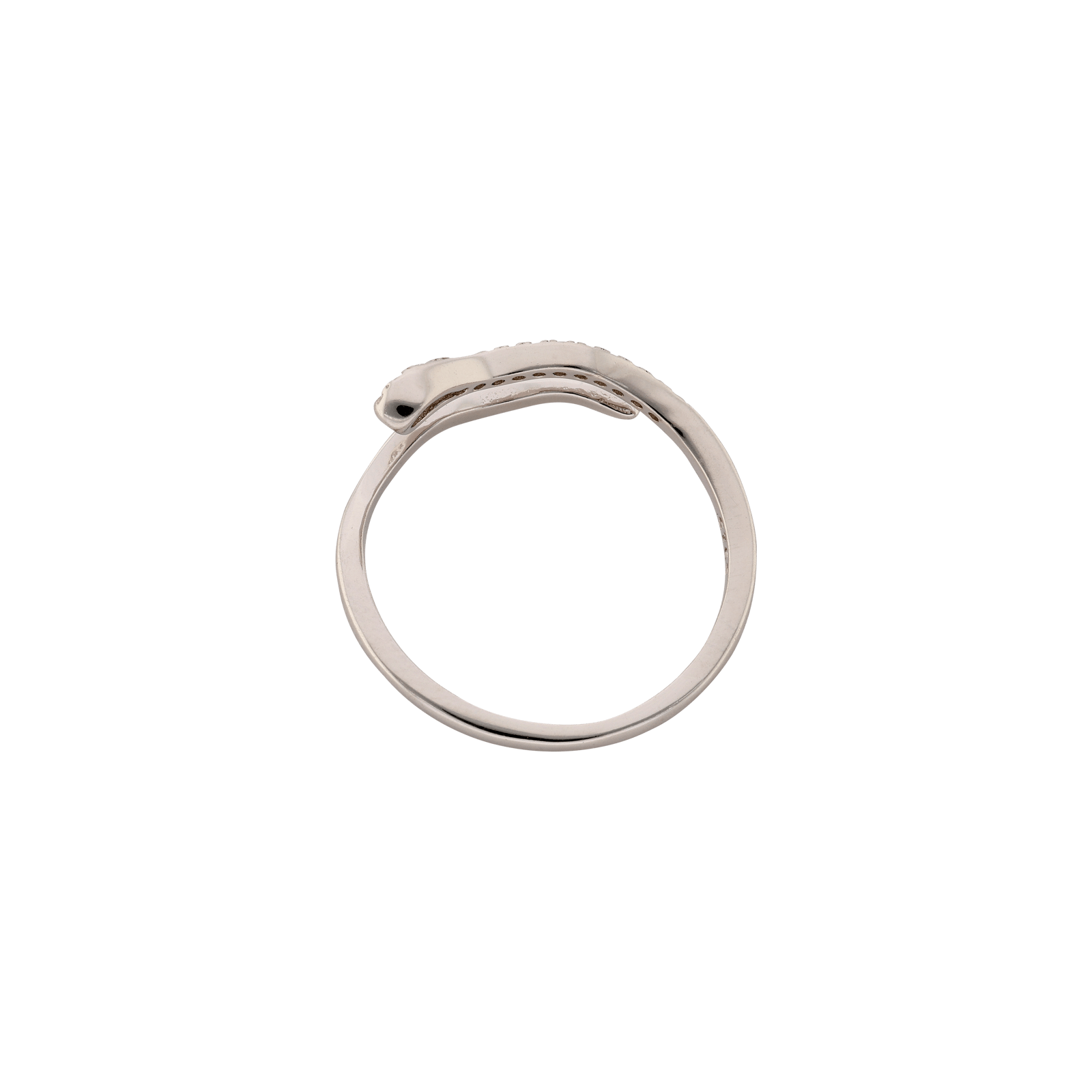 Bague ouverte Argent serpent sertie Zirconia Cubique