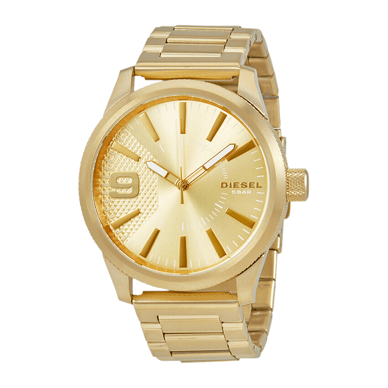 Montre Homme Diesel Rasp Boîtier/Bracelet Acier Doré 46mm, Cadran Doré – DZ1761