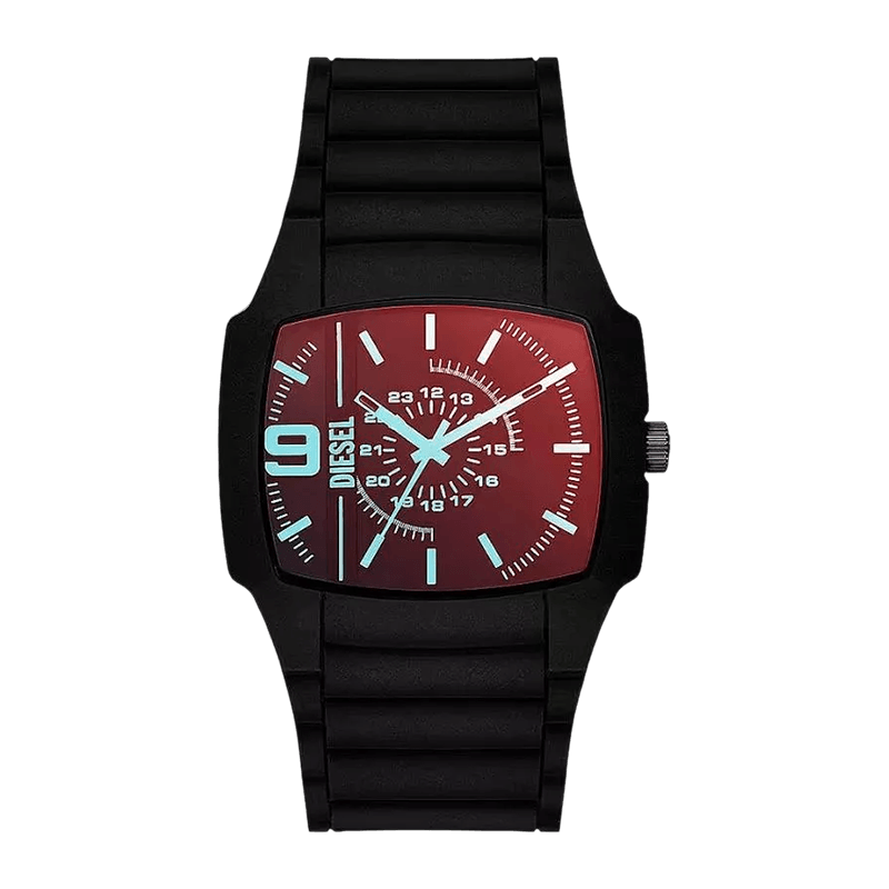 Montre Homme Diesel Cliffhanger 2.0 Boîtier Synthétique Noir 45mm, Cadran Noir, Bracelet Silicone Noir – DZ2166