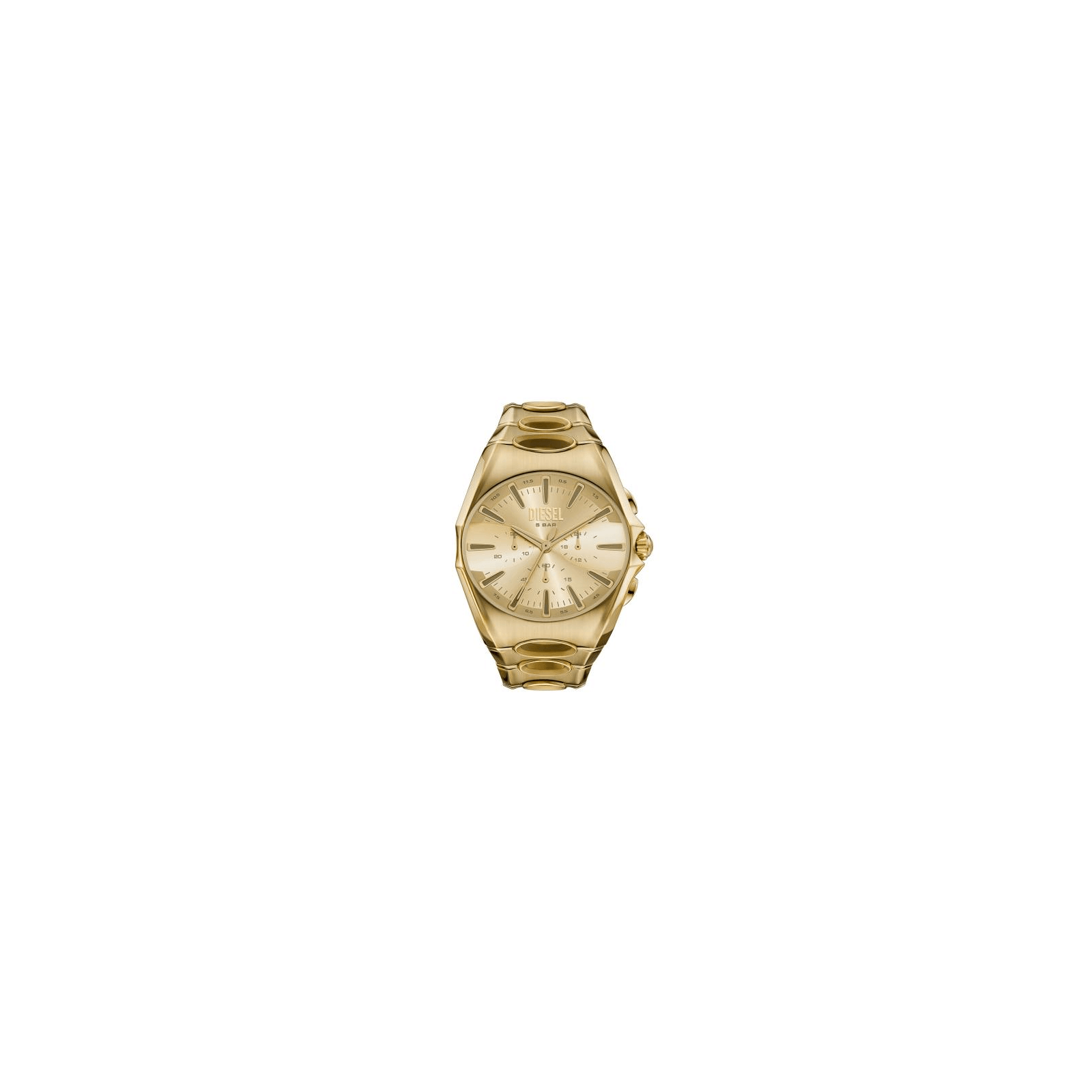 oxyde de zirconium courbe 49mm doré cadran