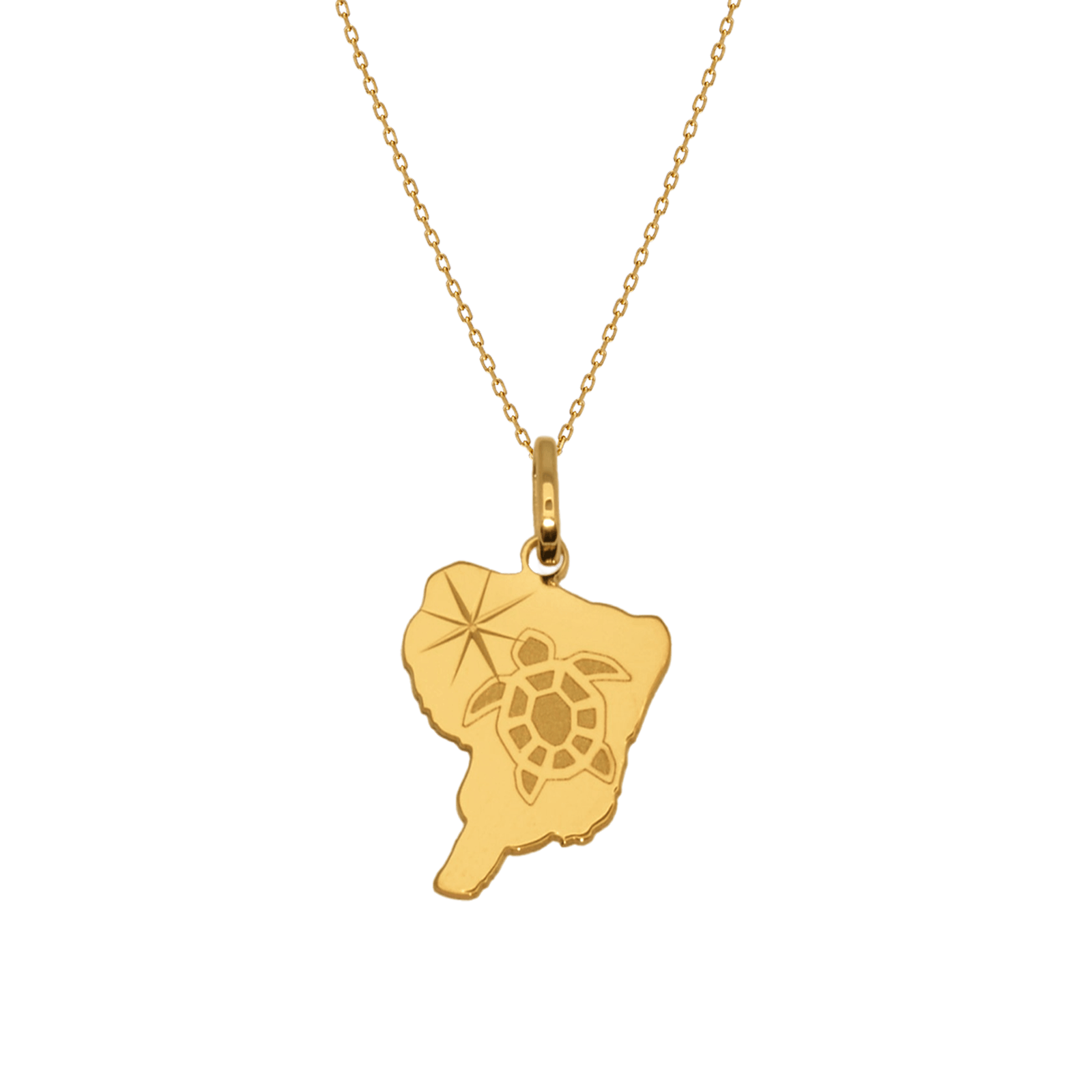 Pendentif Guyane Tortue laser