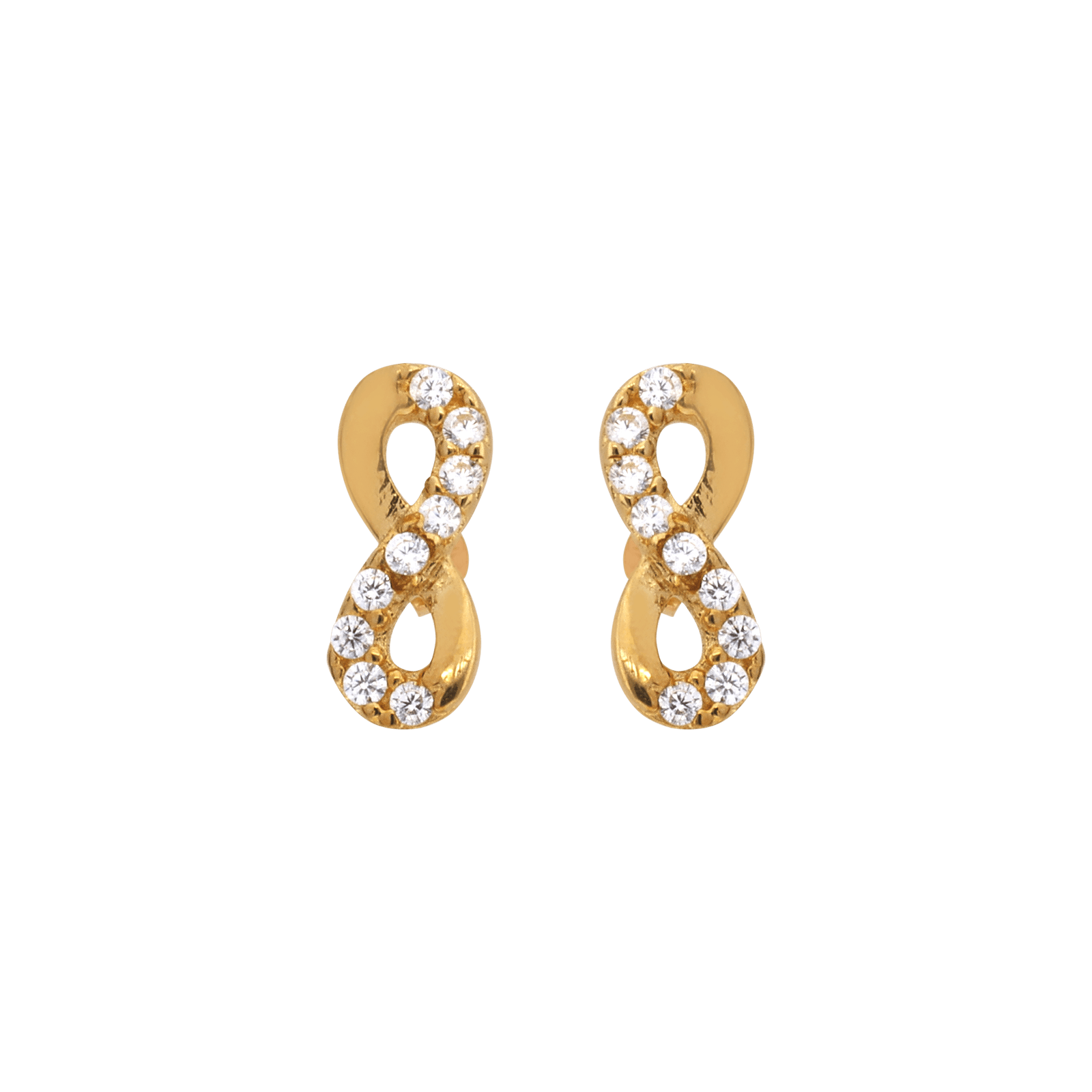 Boucles D'oreilles Infini 4*8mm Or375 Fermoir Silicone