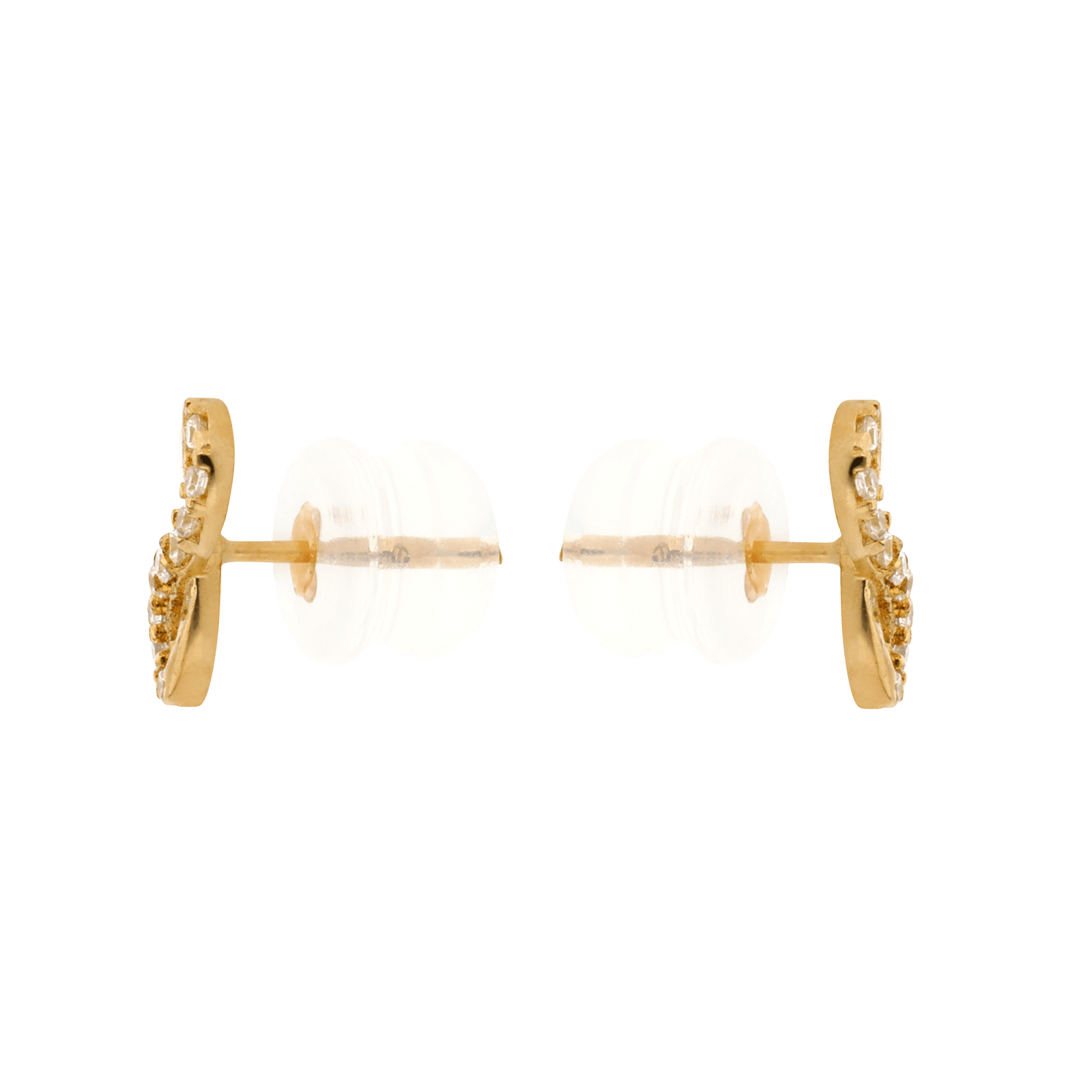 Boucles D'oreilles Infini 4*8mm Or375 Fermoir Silicone