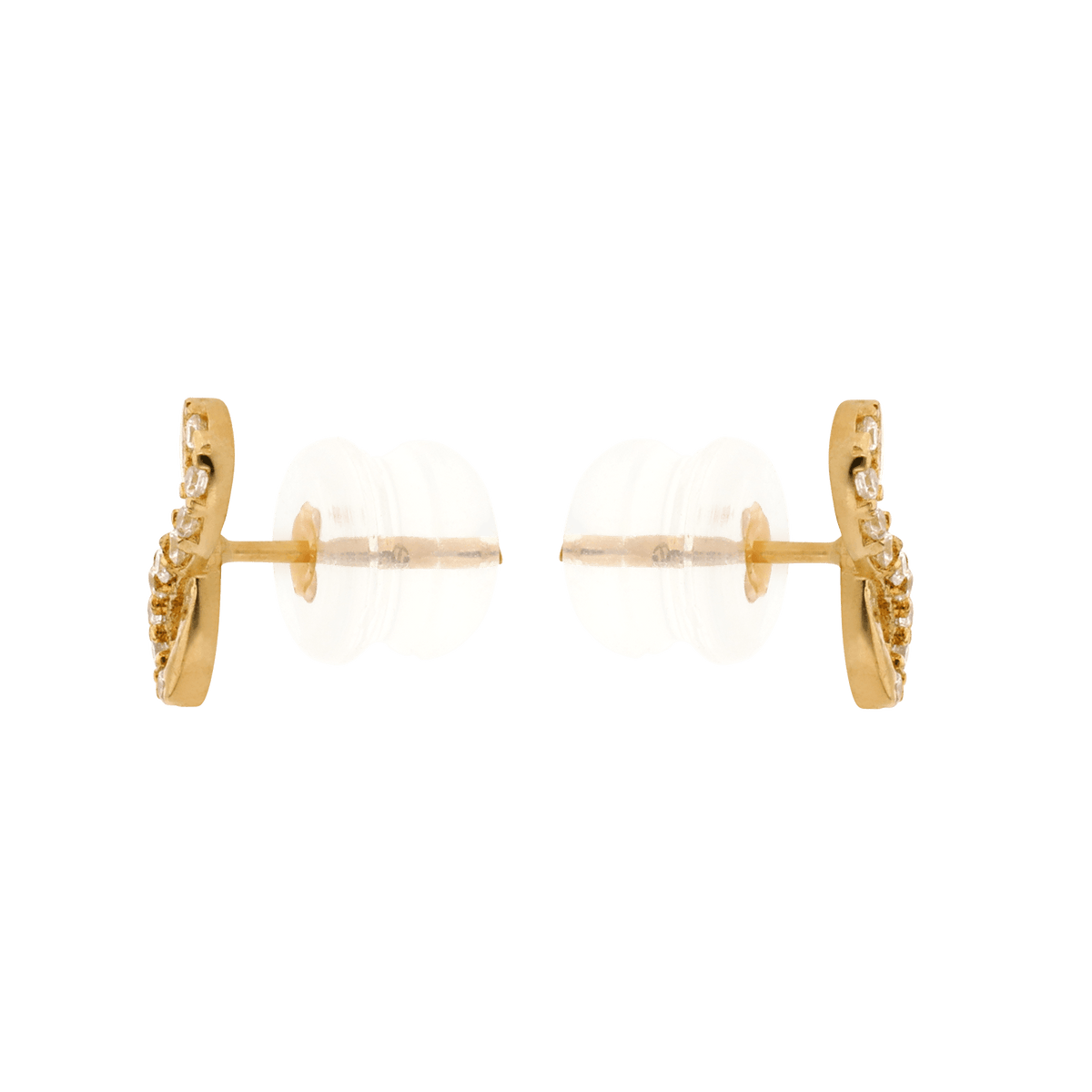Boucles D'oreilles Or 375 Infini Zirconium 4*8mm Fermoir Or 375 Sicilone