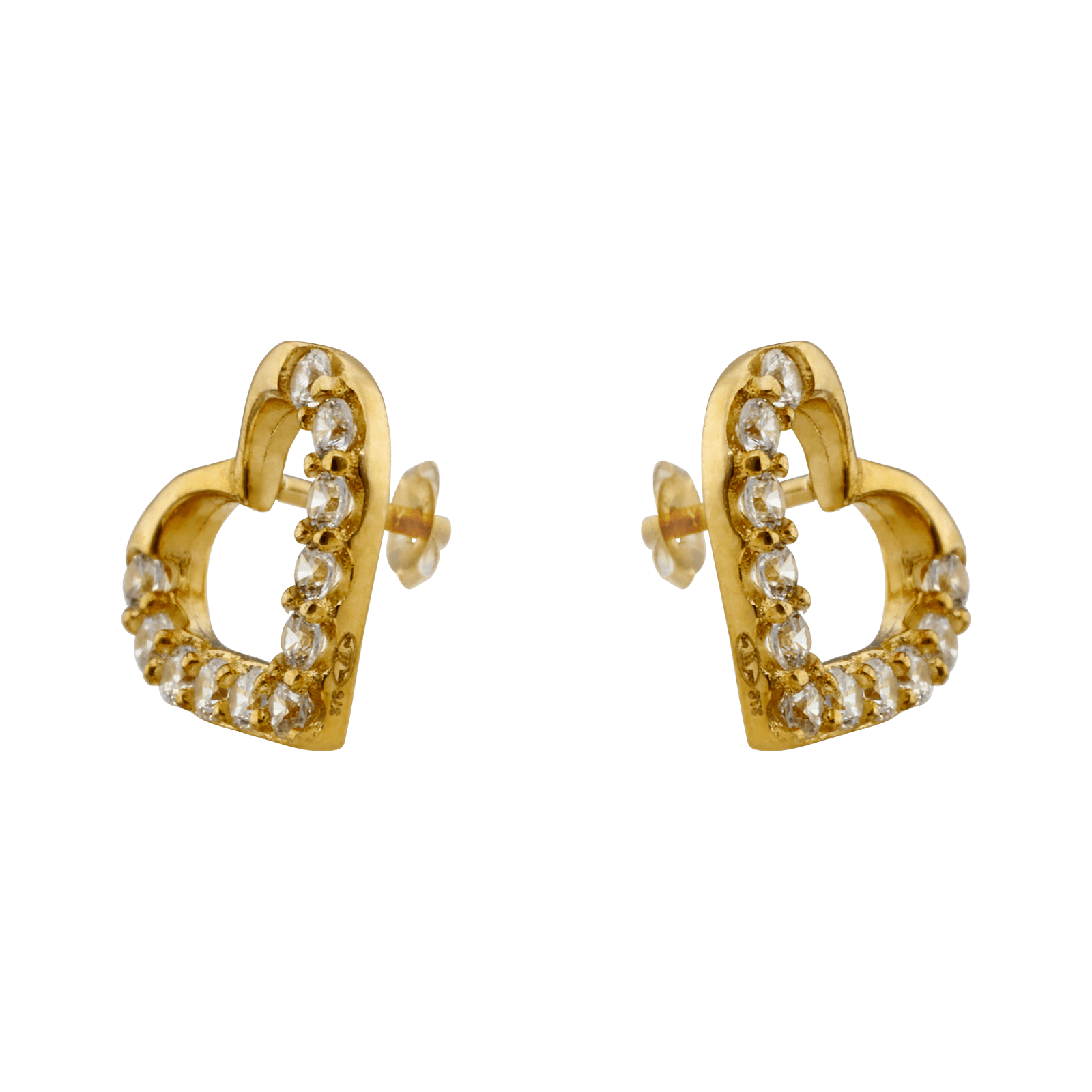 Boucles d'Oreilles Coeur ajouré et Oxyde de Zirconium