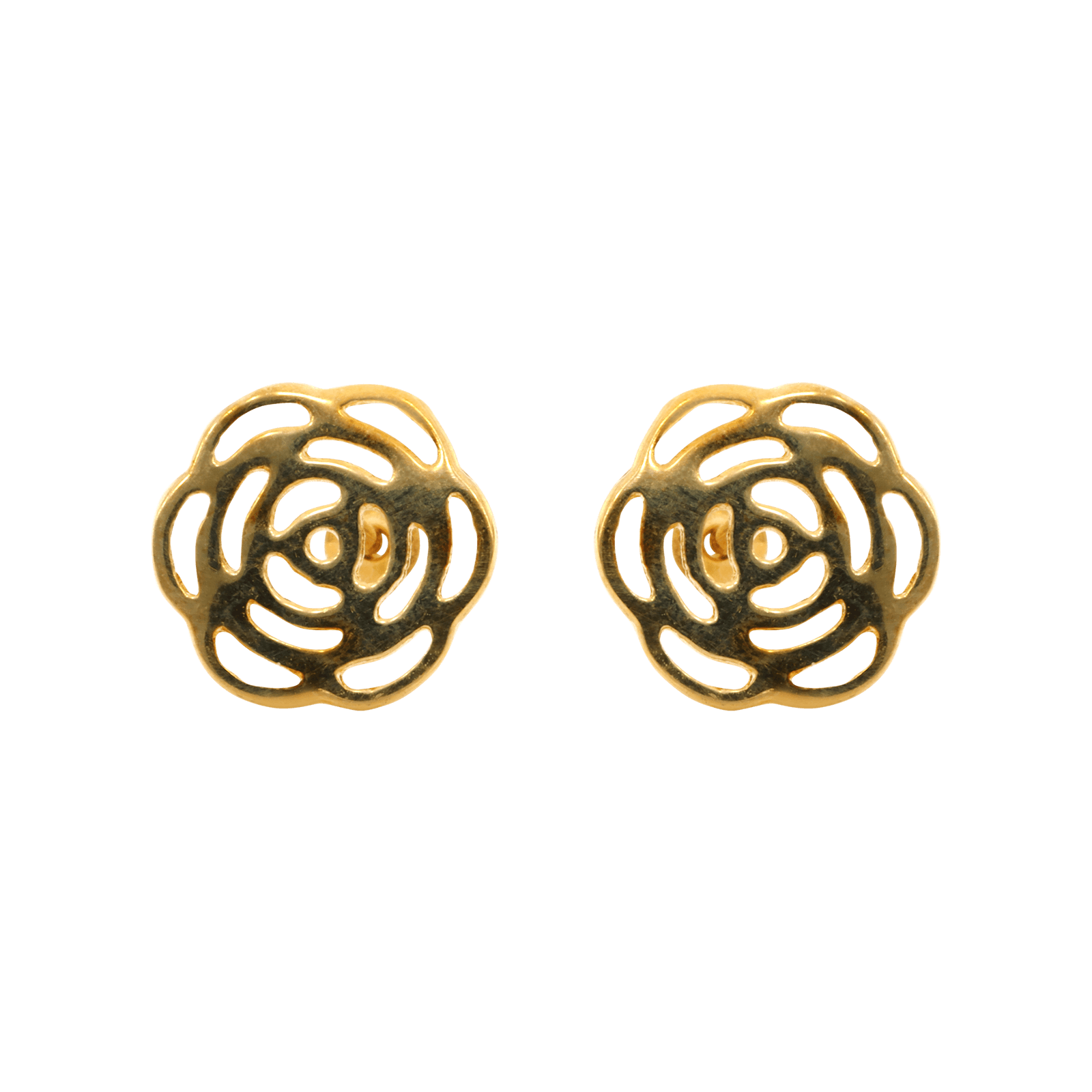 Boucles d'Oreilles Enfant motif fleur camélia ajourée