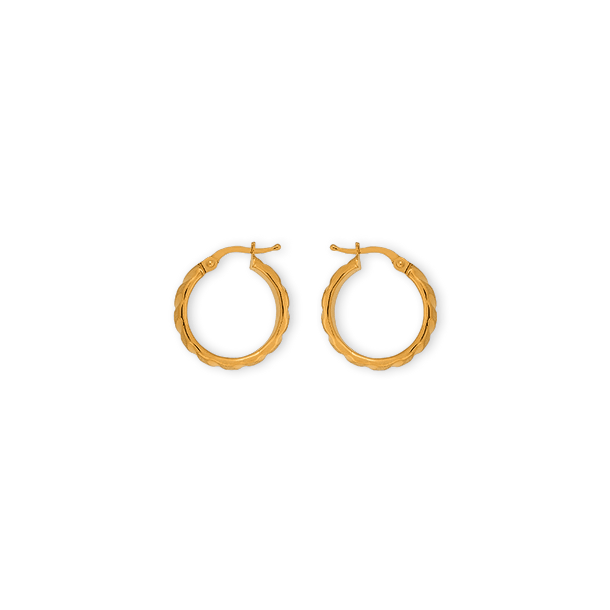 Créoles Or 375 Satinées 15mm Tube 4mm