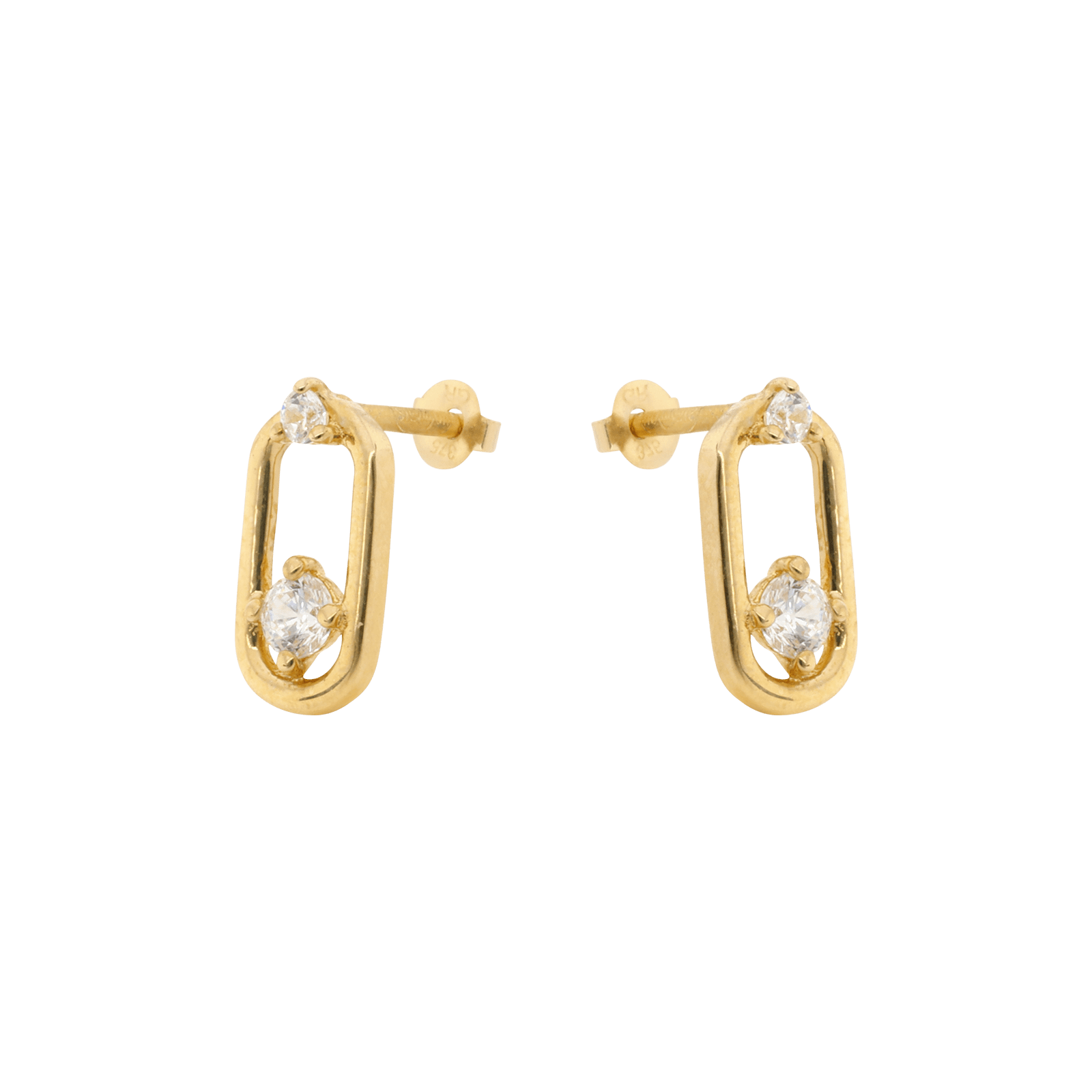 Boucles d'Oreilles rectangle double Oxyde de Zirconium