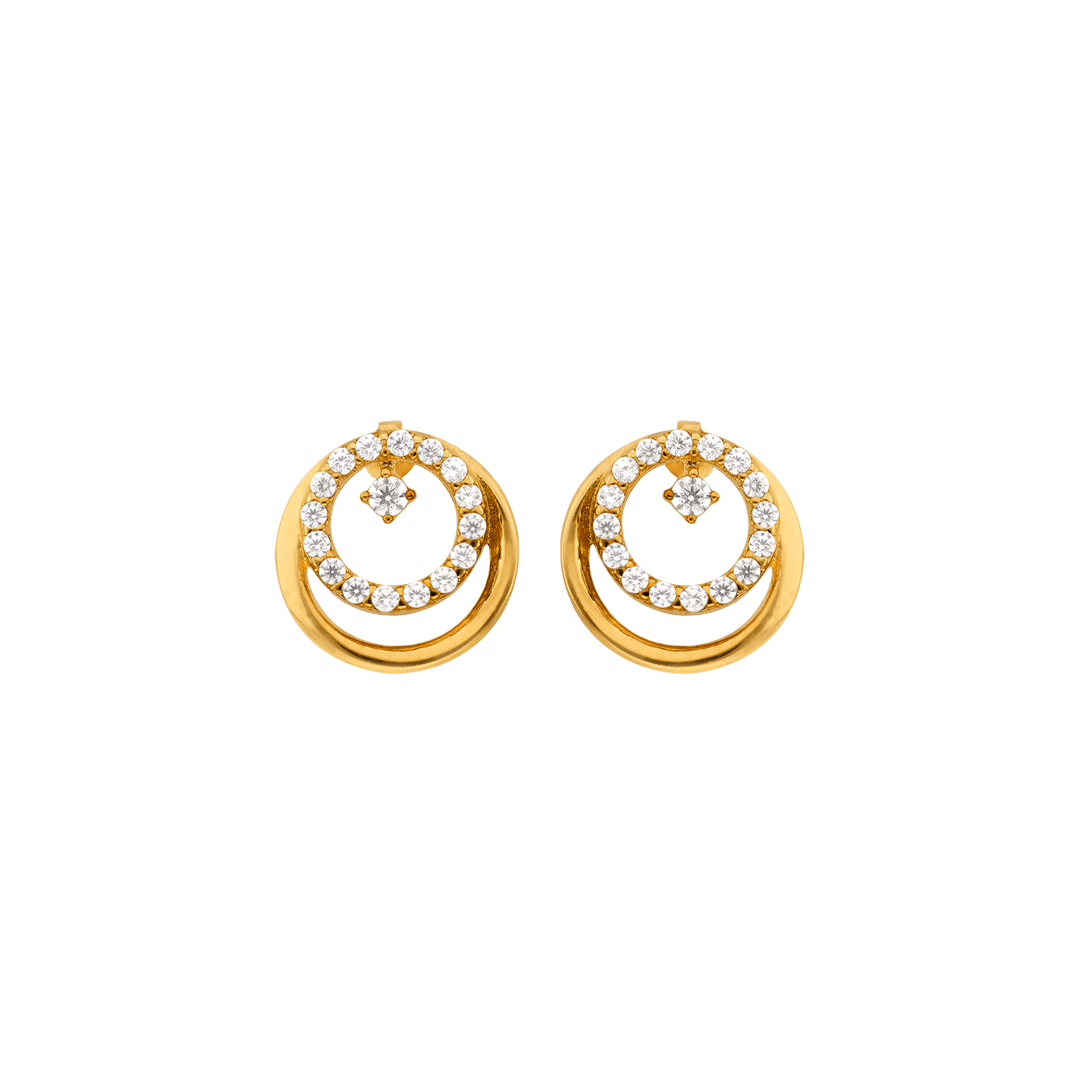 Boucles d'Oreilles double cercle Oxyde de Zirconium