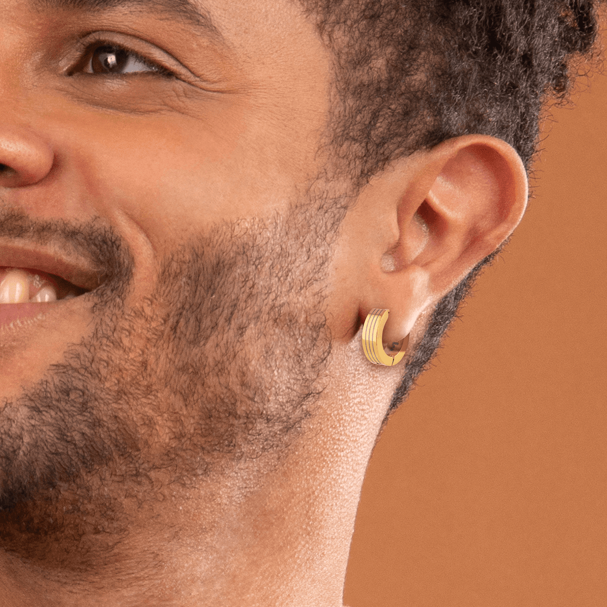 Créoles Acier Jaune 13.5mm Tube 4mm