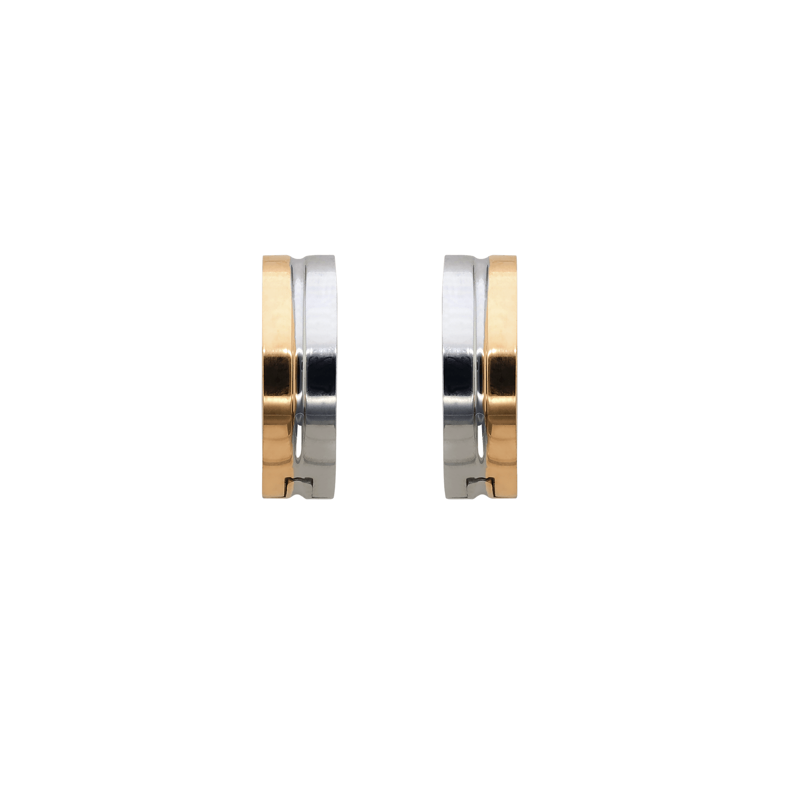 Créoles Callas Acier 4x13mm Bicolore Ion Plating Rose
