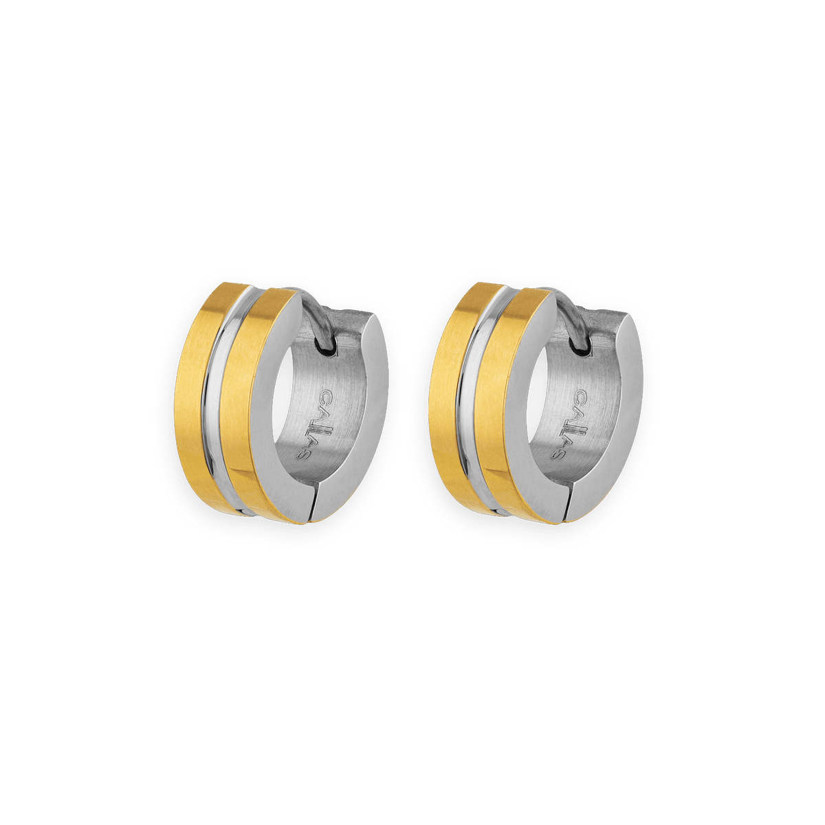 Créoles Acier Bicolores 13.5mm Tube 5mm