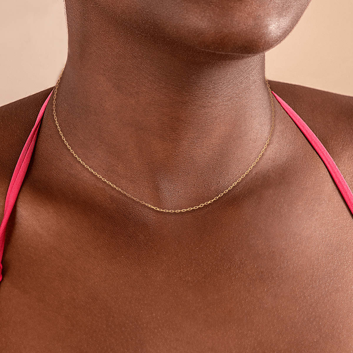 Collier Chaîne Or 375 Maille Forçat Diamanté Allégé 1mm 40cm