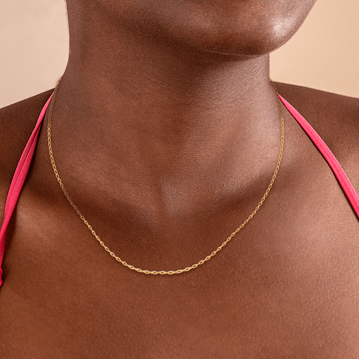 Collier Chaîne Or 375 Maille Cheval 1mm 45cm