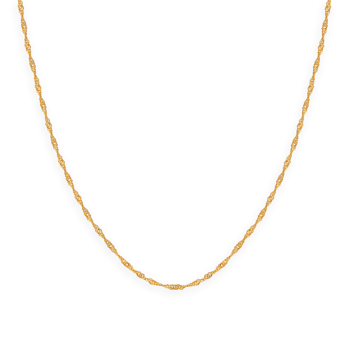 Collier Chaîne Or 375 Maille Singapour Creux 1.8mm 45cm