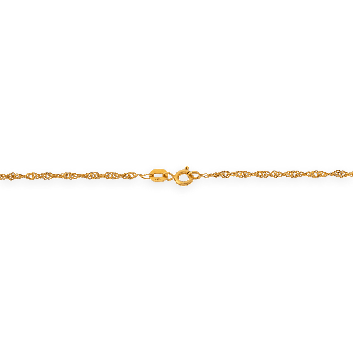 Collier Chaîne Or 375 Maille Singapour Creux 1.8mm 45cm
