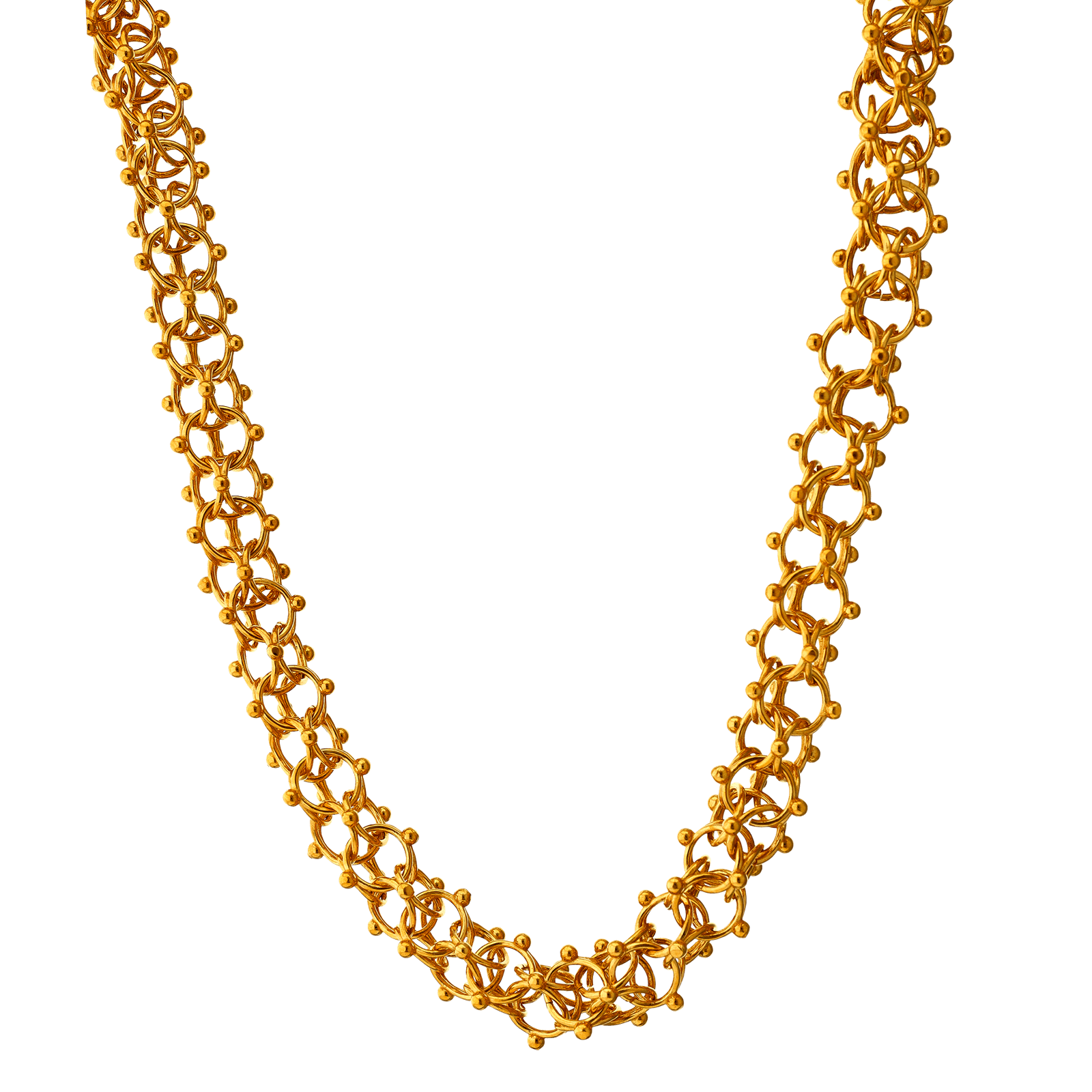 collier cyclone 12 mm plaqué or 60cm