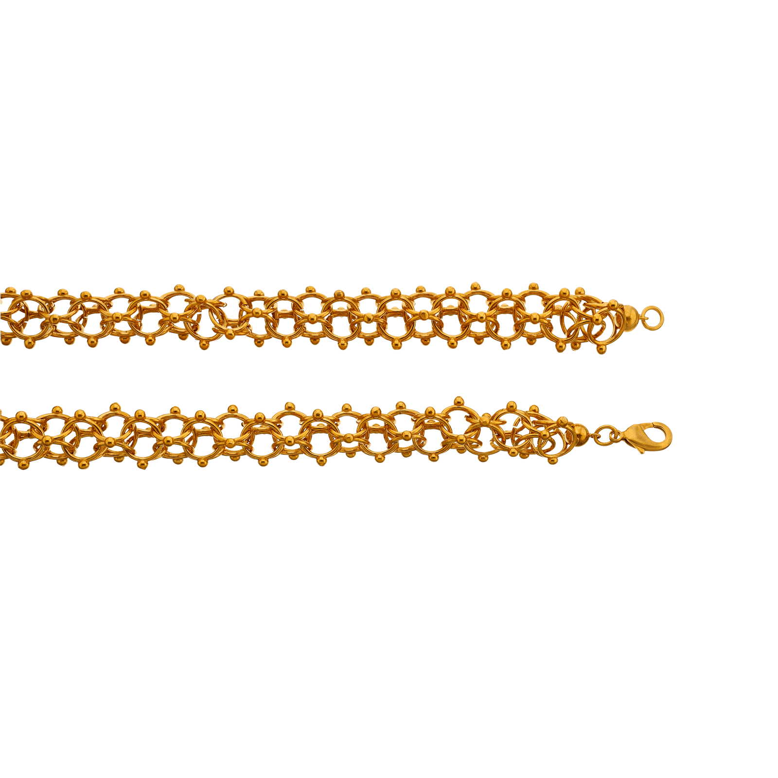 collier cyclone 12 mm plaqué or 60cm