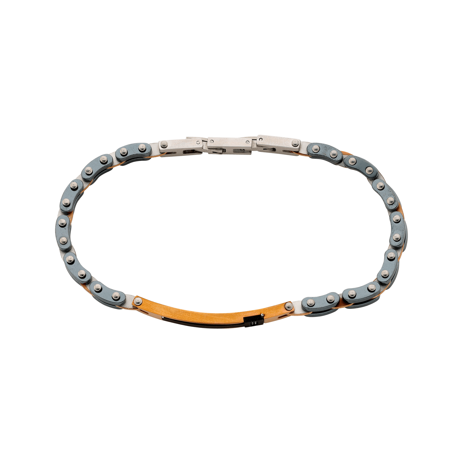 Bracelet Callas Acier gris Plaqué or rose 21cm