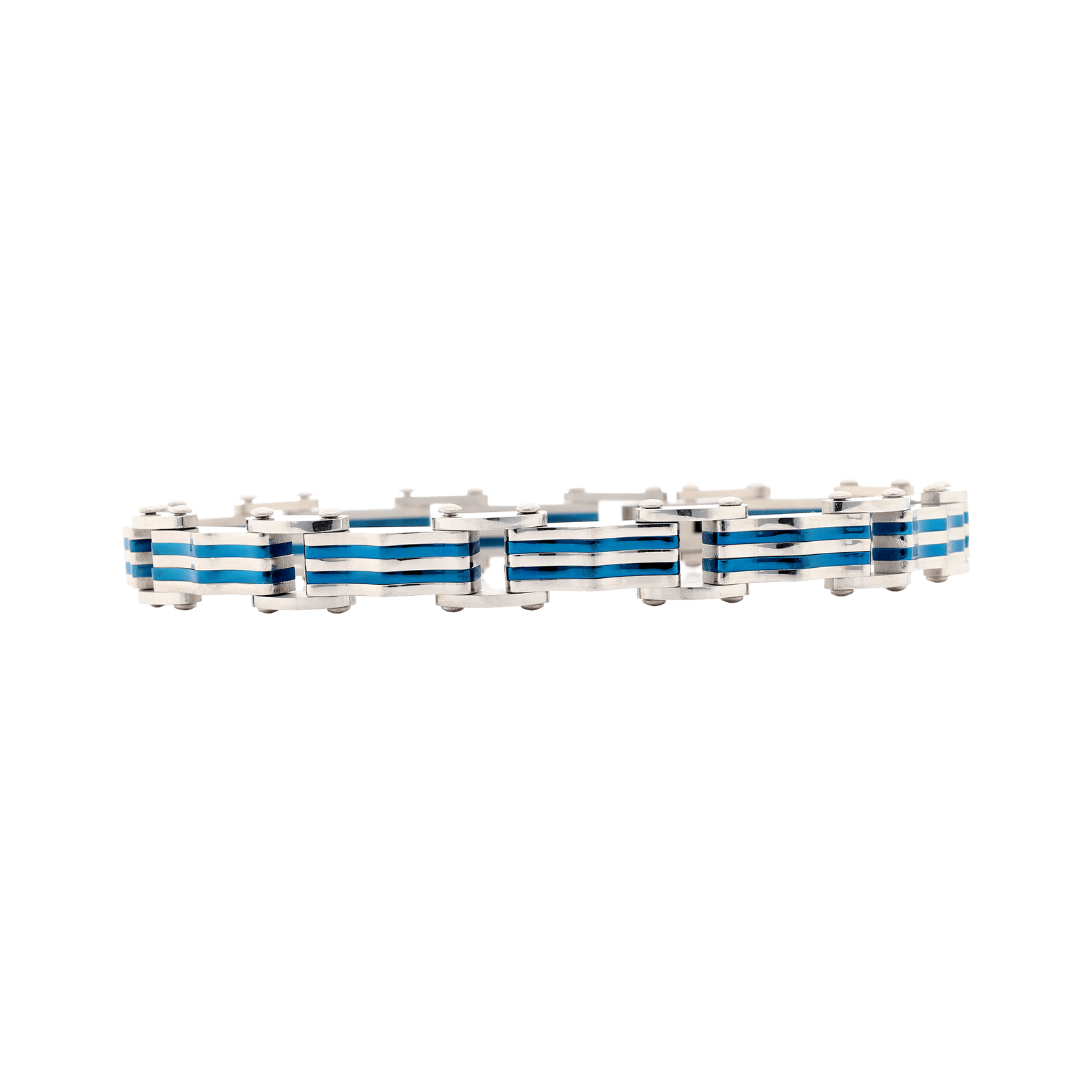 Bracelet Callas Acier et bleu 21cm