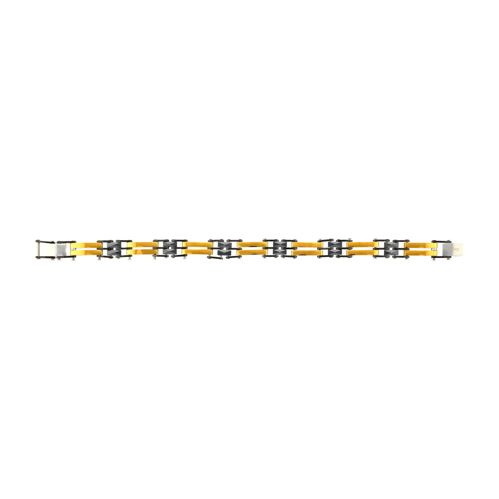 Bracelet Callas Acier doré et Ion Plating Black 21 centimètres