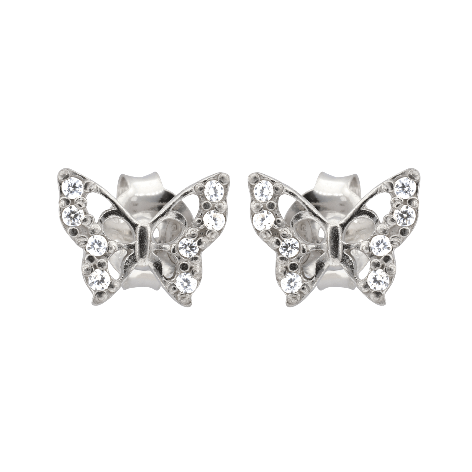 Boucles d'Oreilles Argent Papillon ajouré Oxyde de Zirconium