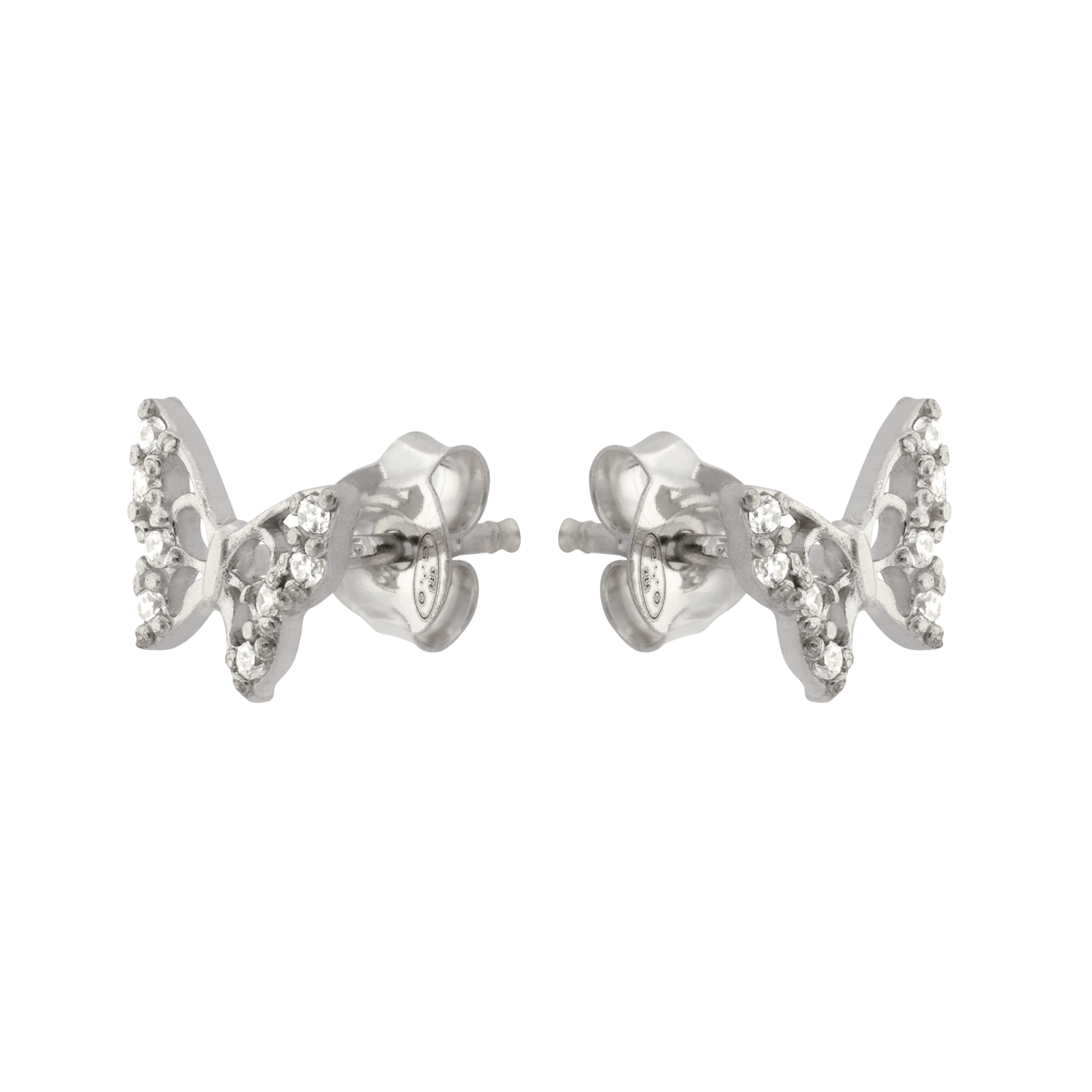 Boucles d'Oreilles Argent Papillon ajouré Oxyde de Zirconium