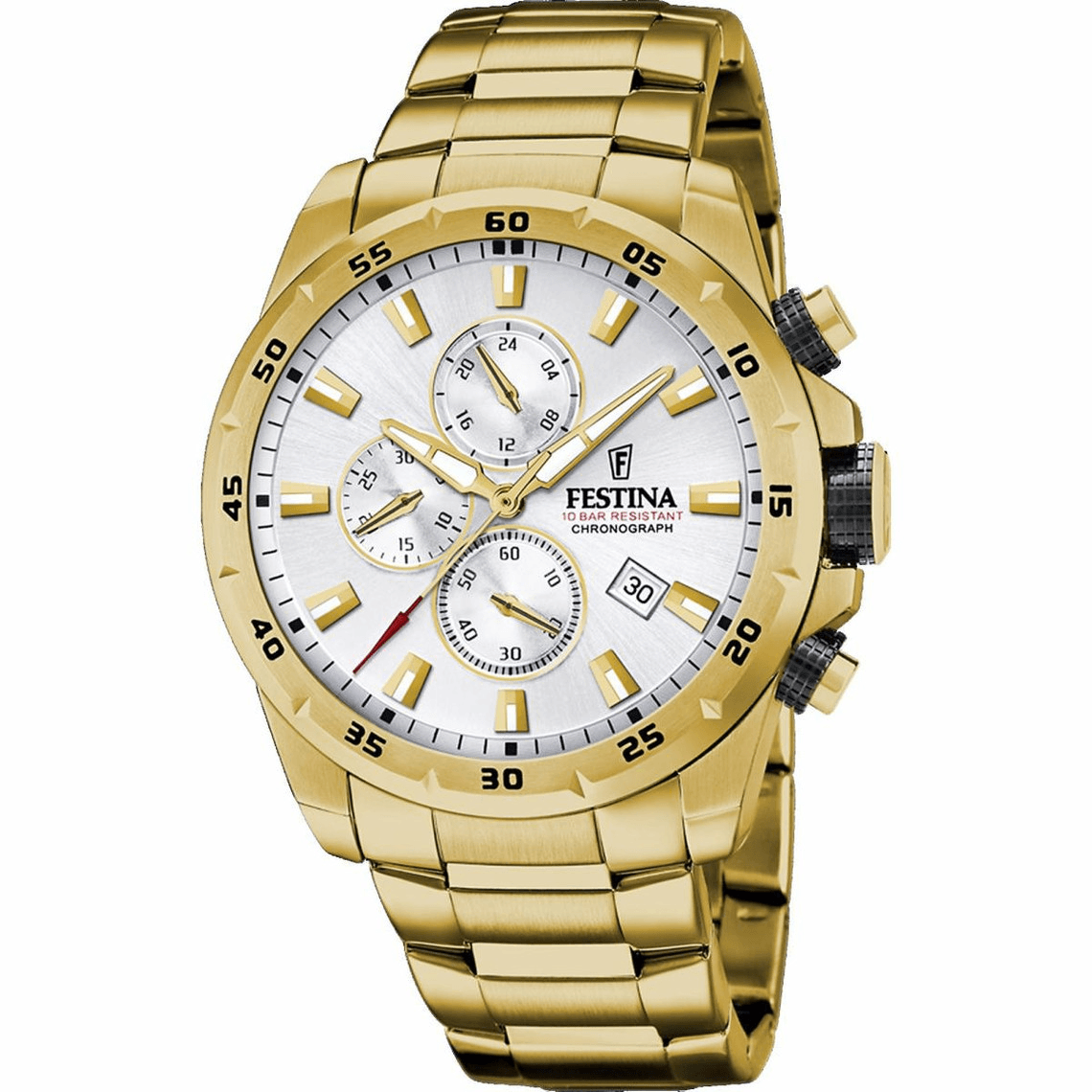 Montre Homme Festina CHRONO SPORT F20541-1 - Bracelet Acier Doré