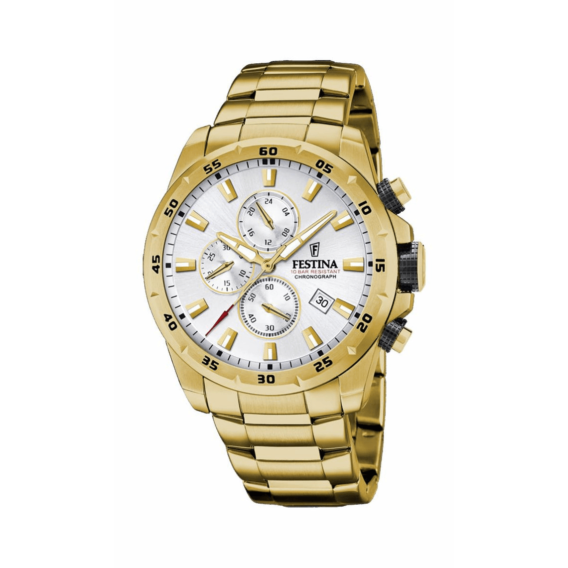 Montre Homme Festina CHRONO SPORT F20541-1 - Bracelet Acier Doré