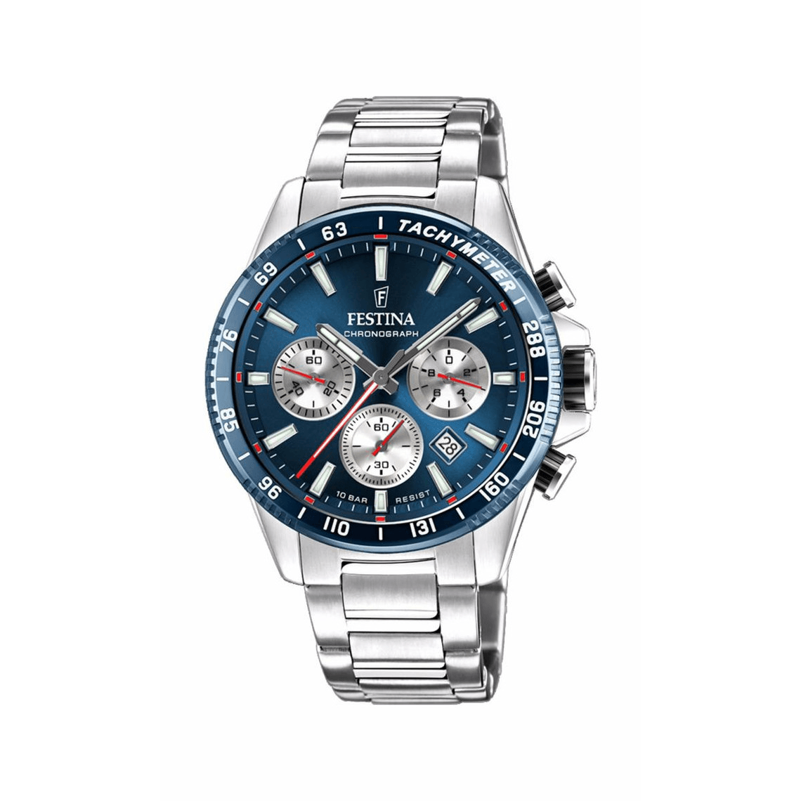 montre homme festina montres timeless chrono f20560-2 - bracelet acier