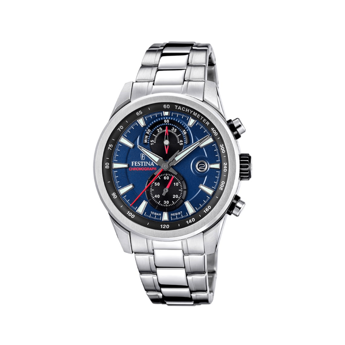 Montre Homme Festina Timeless Chronograph - F20694-5 Bracelet Acier Argenté