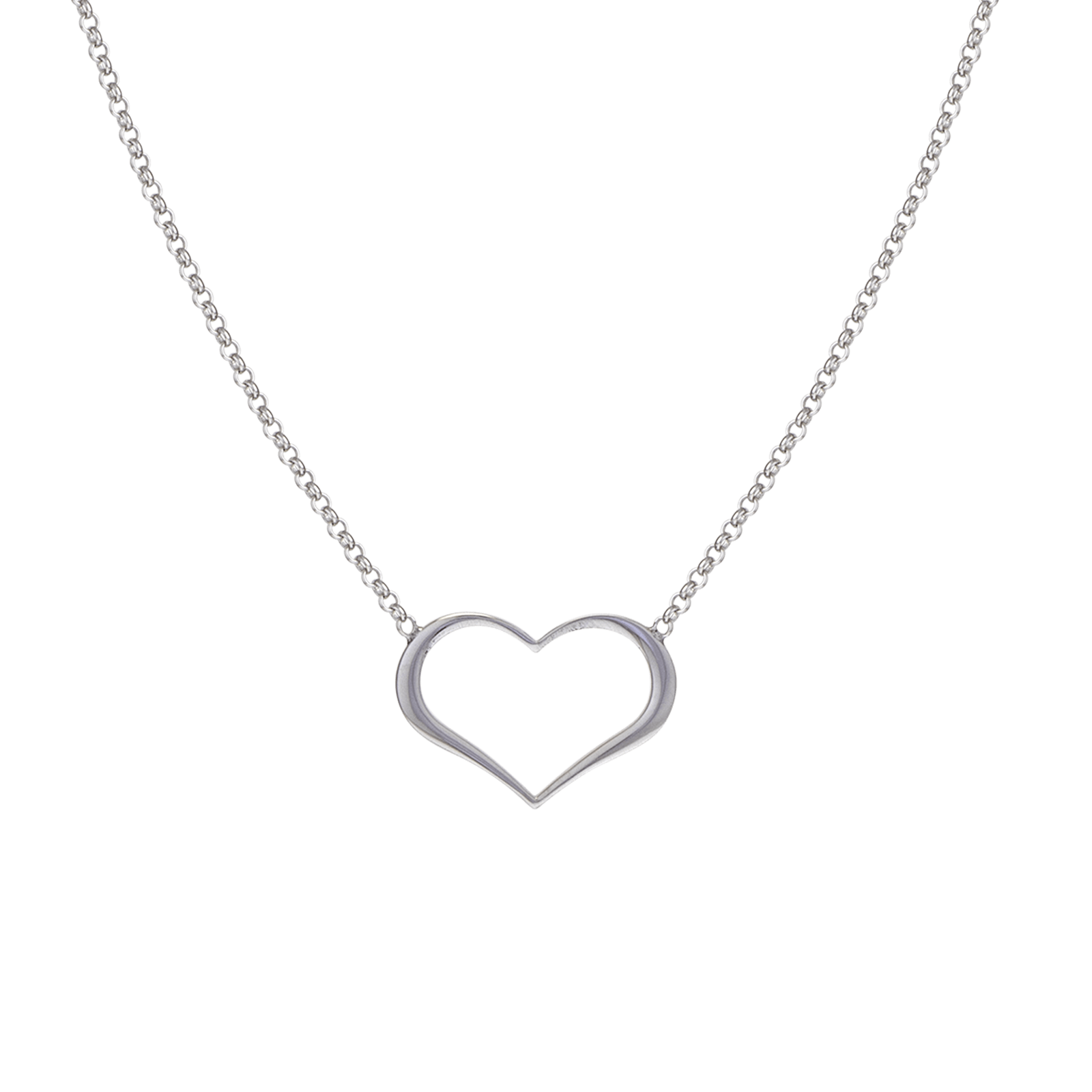 Collier Argent Centre coeur ajouré 42 plus 3 centimètres