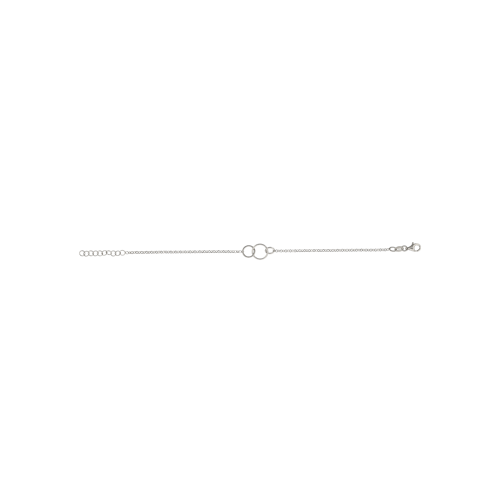 Bracelet Argent trois cercles entrelacés 18 plus 2 centimètres
