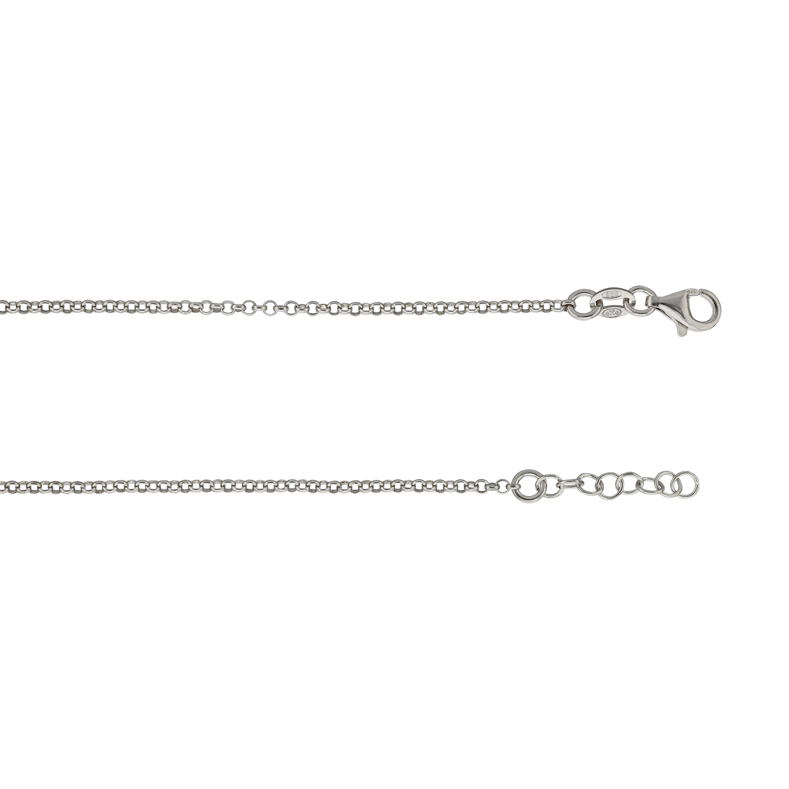 Bracelet Argent Centre cercle sertie Oxyde de Zirconium 18 plus 2 centimètres