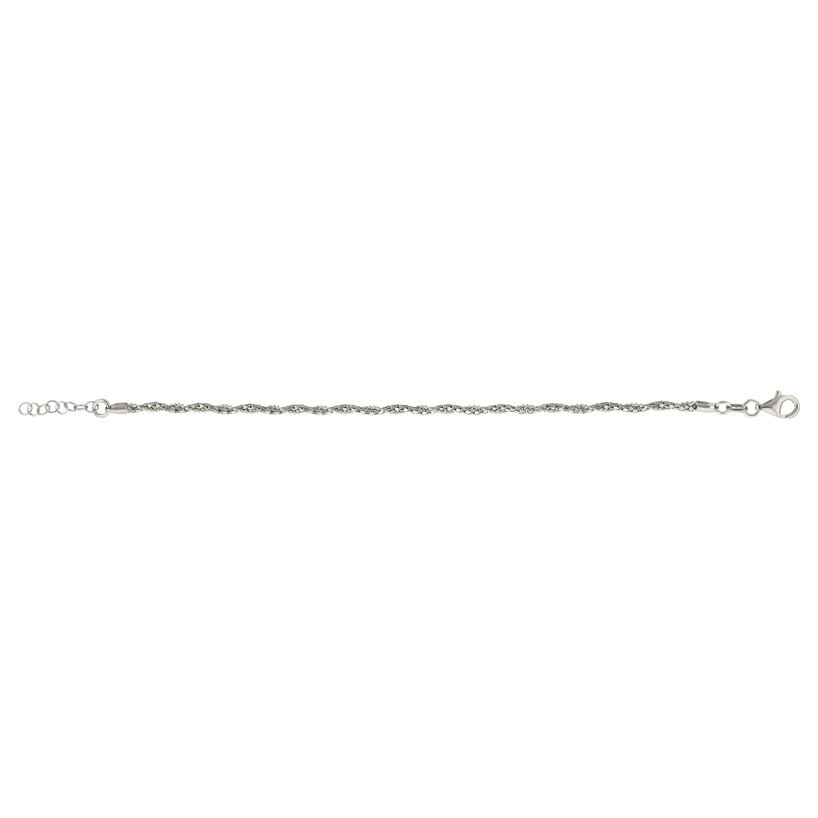 bracelet Argent fantaisie Torsade 18 plus 2 centimètres