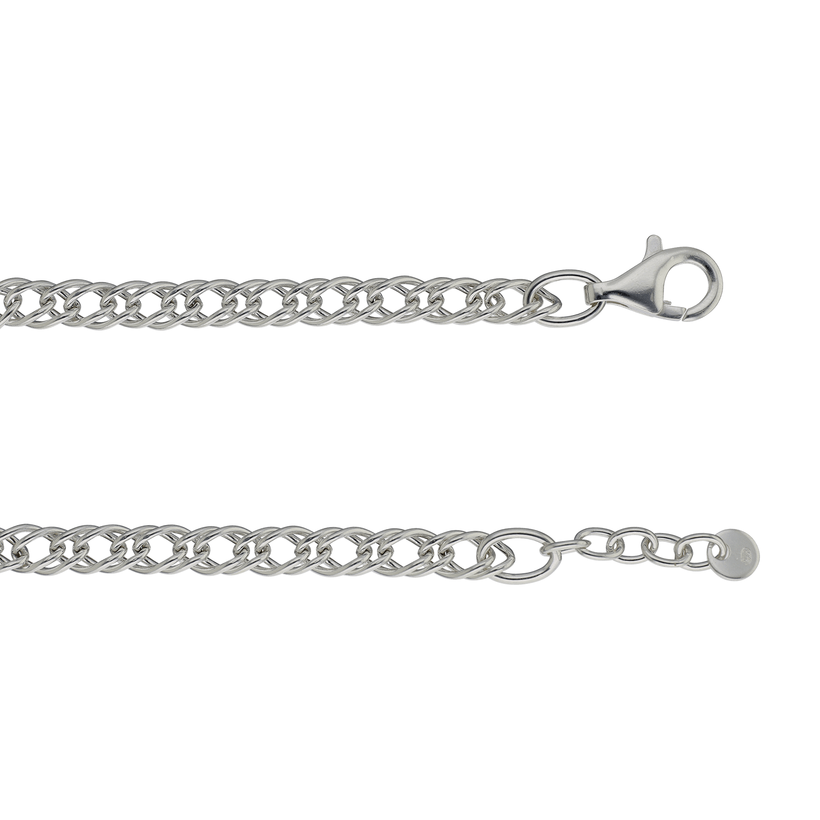 bracelet maille fantaisie deux fils 20cm