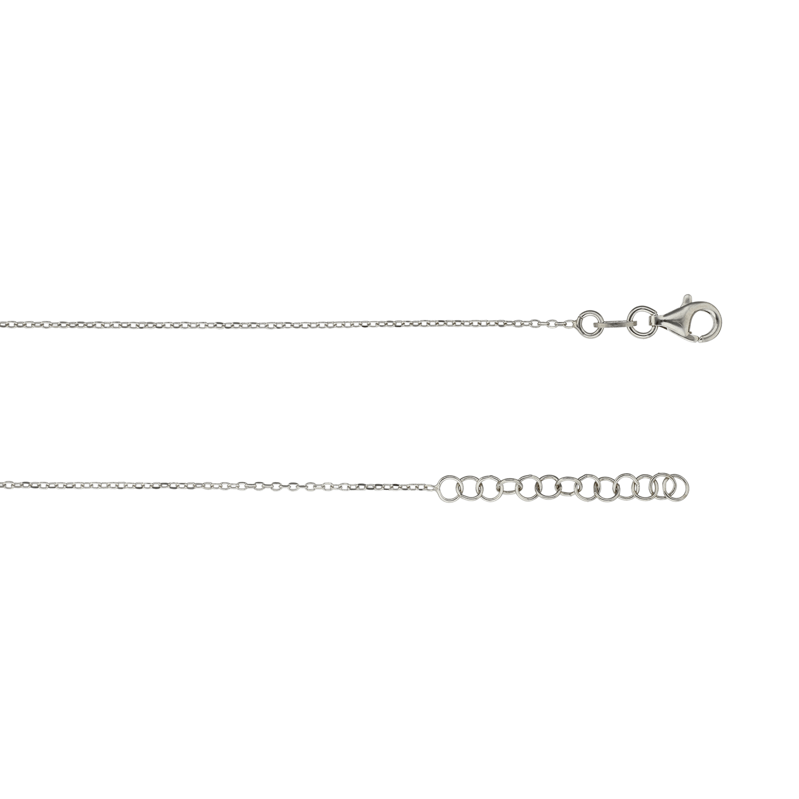 Collier Argent Centre clef plus coeur cadenas 42 plus 3 centimètres