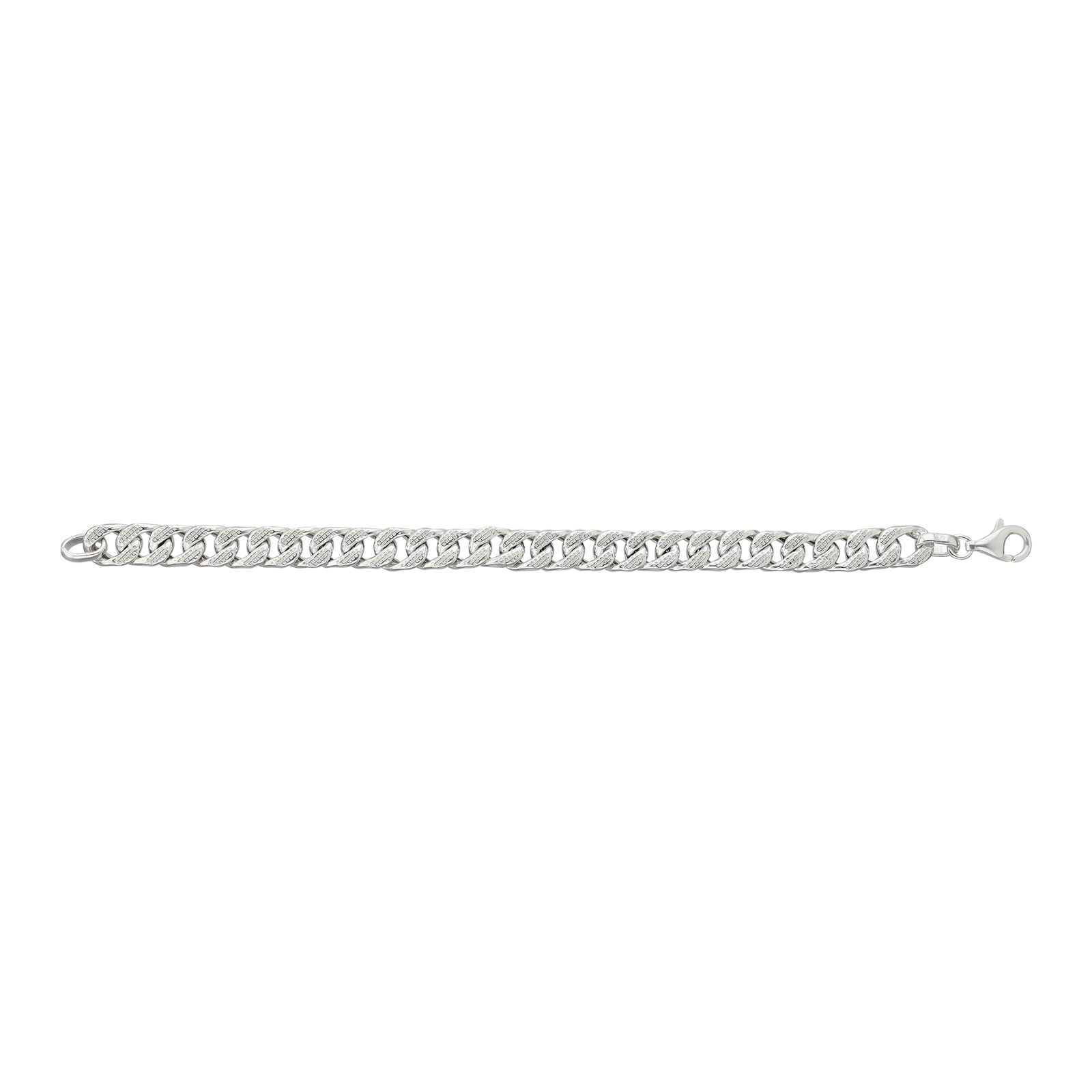 Bracelet Gourmette maille plate 19cm argent