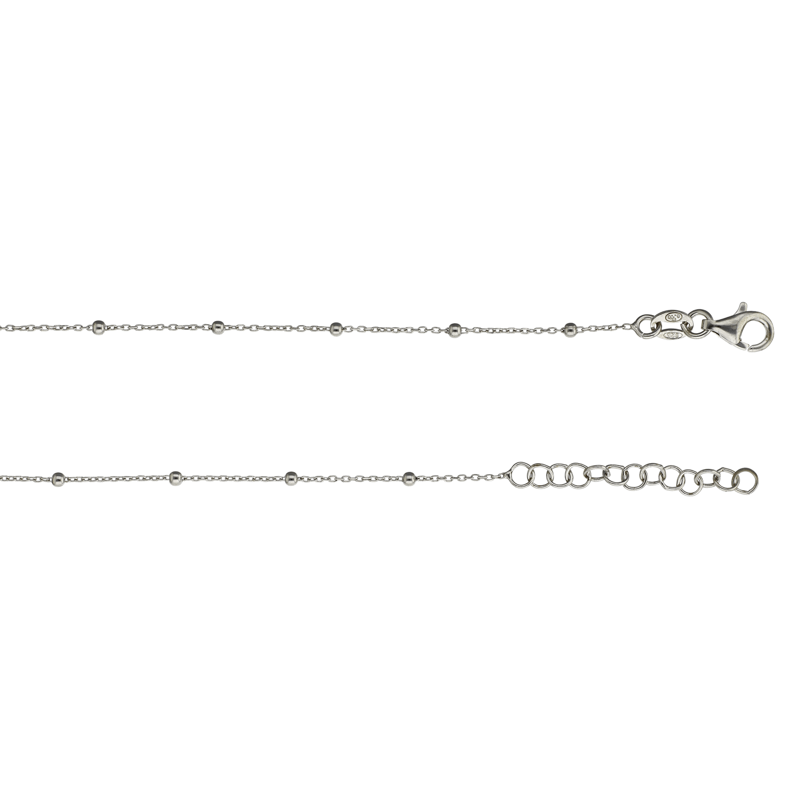 Collier Argent boule Centre coeur ajouré 42 plus 3 centimètres