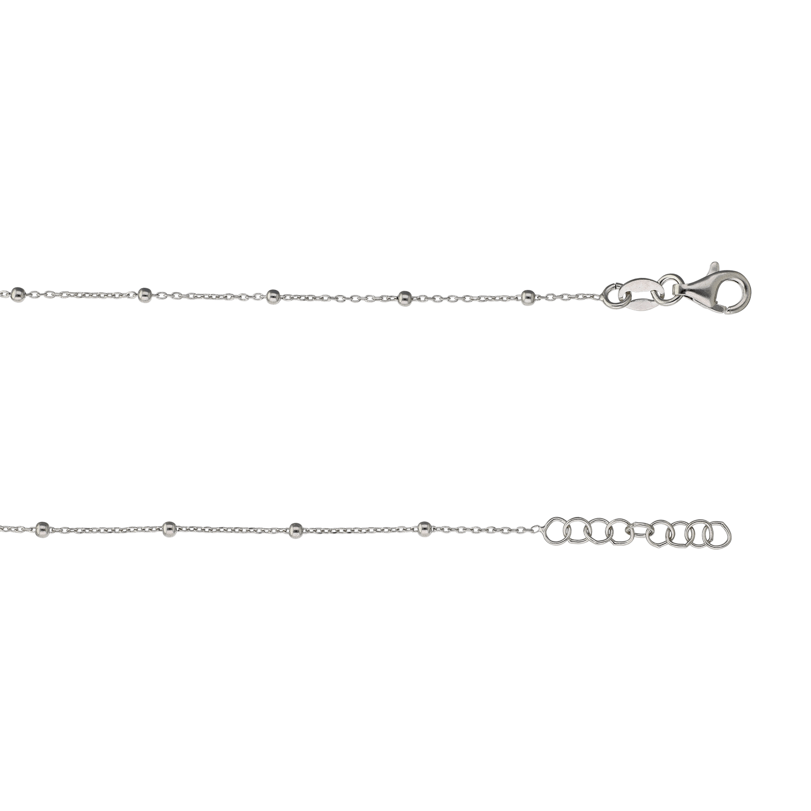 bracelet argent boules centre coeur texturée 18 centimètres plus 2 centimètres