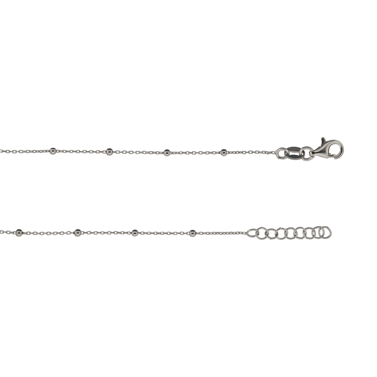 bracelet Argent blé coeurs Lisse et texture entrelacés 18 centimètres plus 2 centimètres