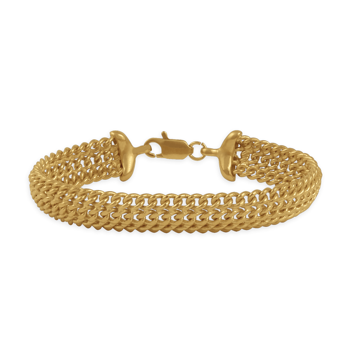Bracelet Plaqué Or Maille Americaine 12mm 21cm