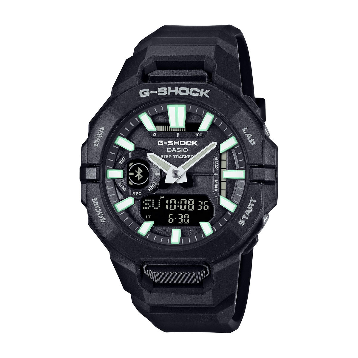 Montre Connectée Homme Casio G-Shock G-Squad Résine Noire, boîtier octogonal Analogique-Digitale
