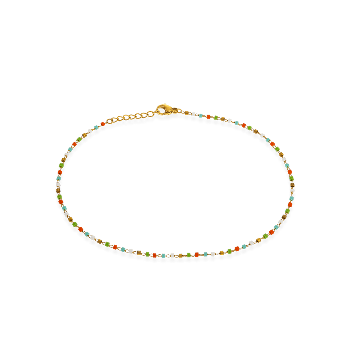 Chaîne Cheville Acier Jaune 25 à 27cm Résine Multicolore